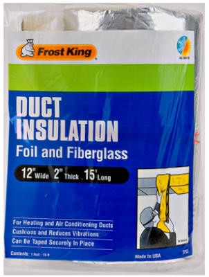 Fiberglass Duct-Wrap Insulation, 12 x 2 In. x 15 Ft. – SP55