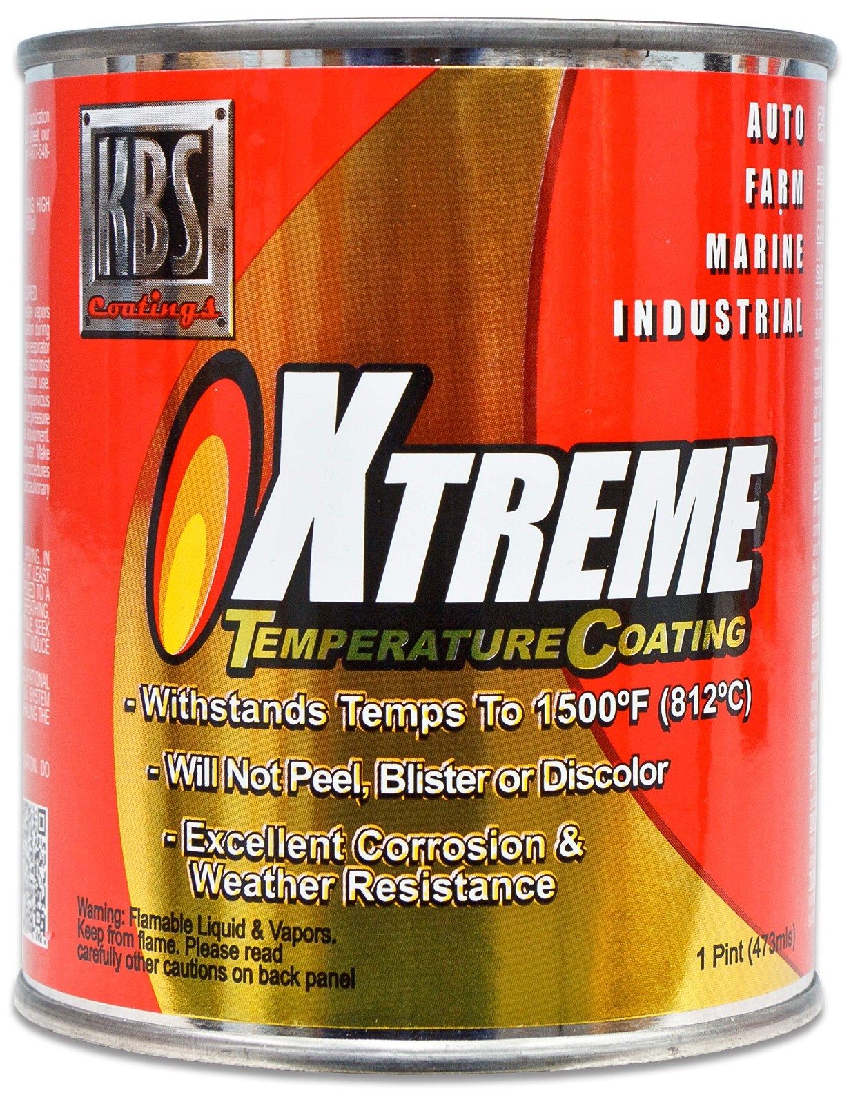 Xtreme Temperature Coating – Pure White, 1 Pint (16 Fl Oz) for High-Heat Protect