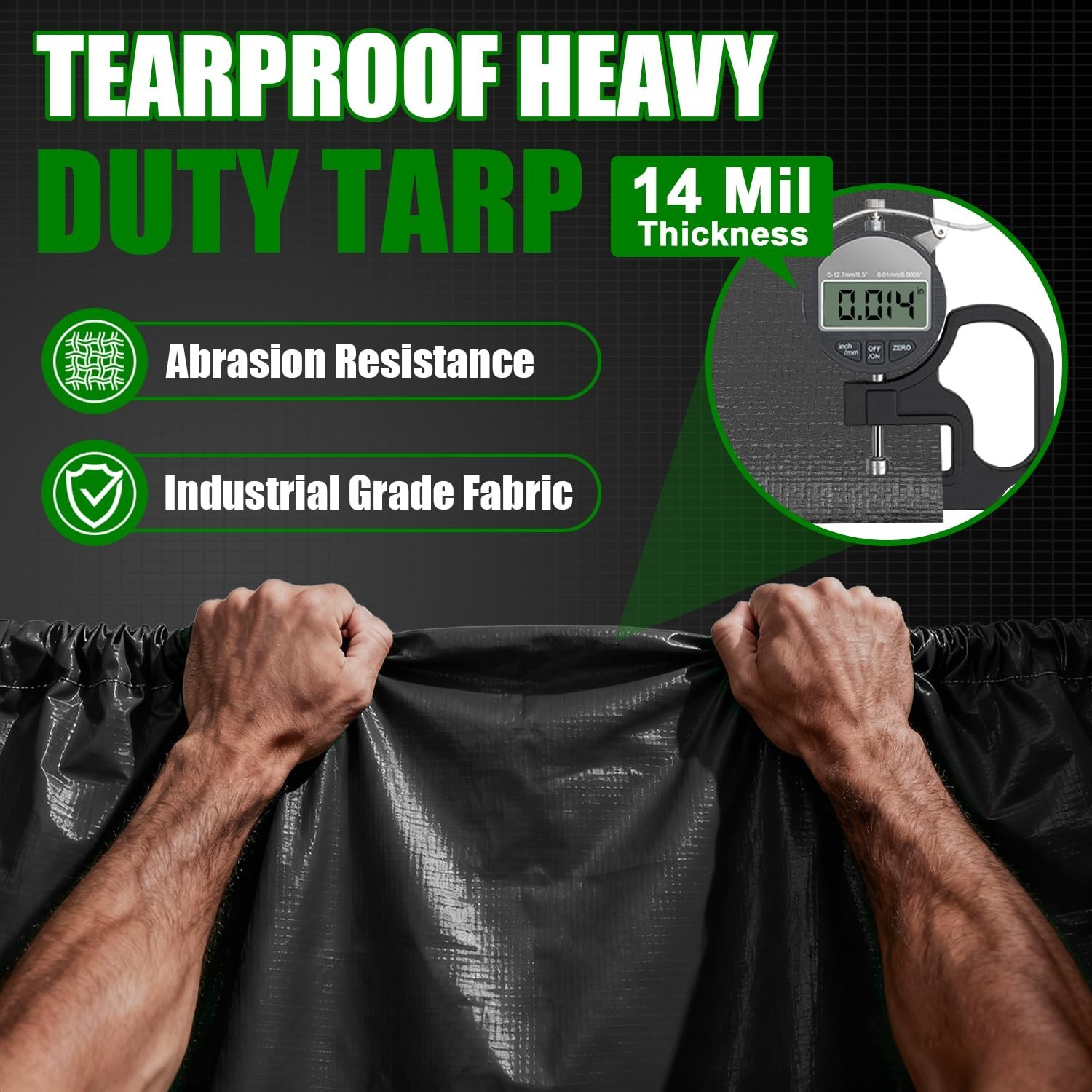 Sunvigor Tarp Waterproof 16x20Ft, Extra Thick 14 Mil Heavy Duty Tarp Cover, T…
