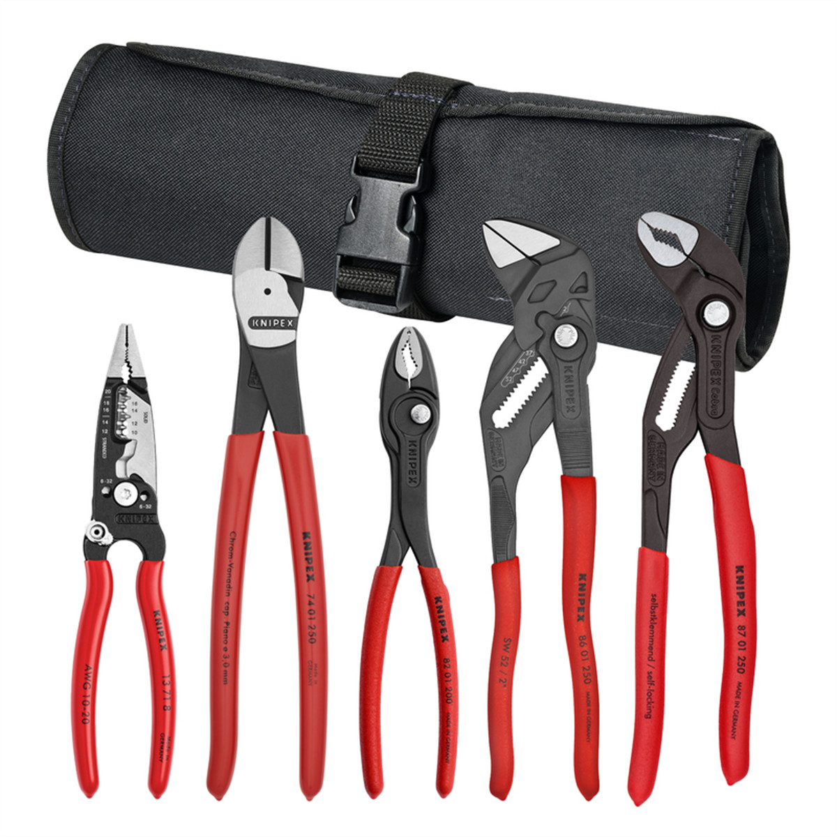 Knipex 9K 00 80 150 US KNIPEX 5 Pc Core Pliers Set in Tool Roll