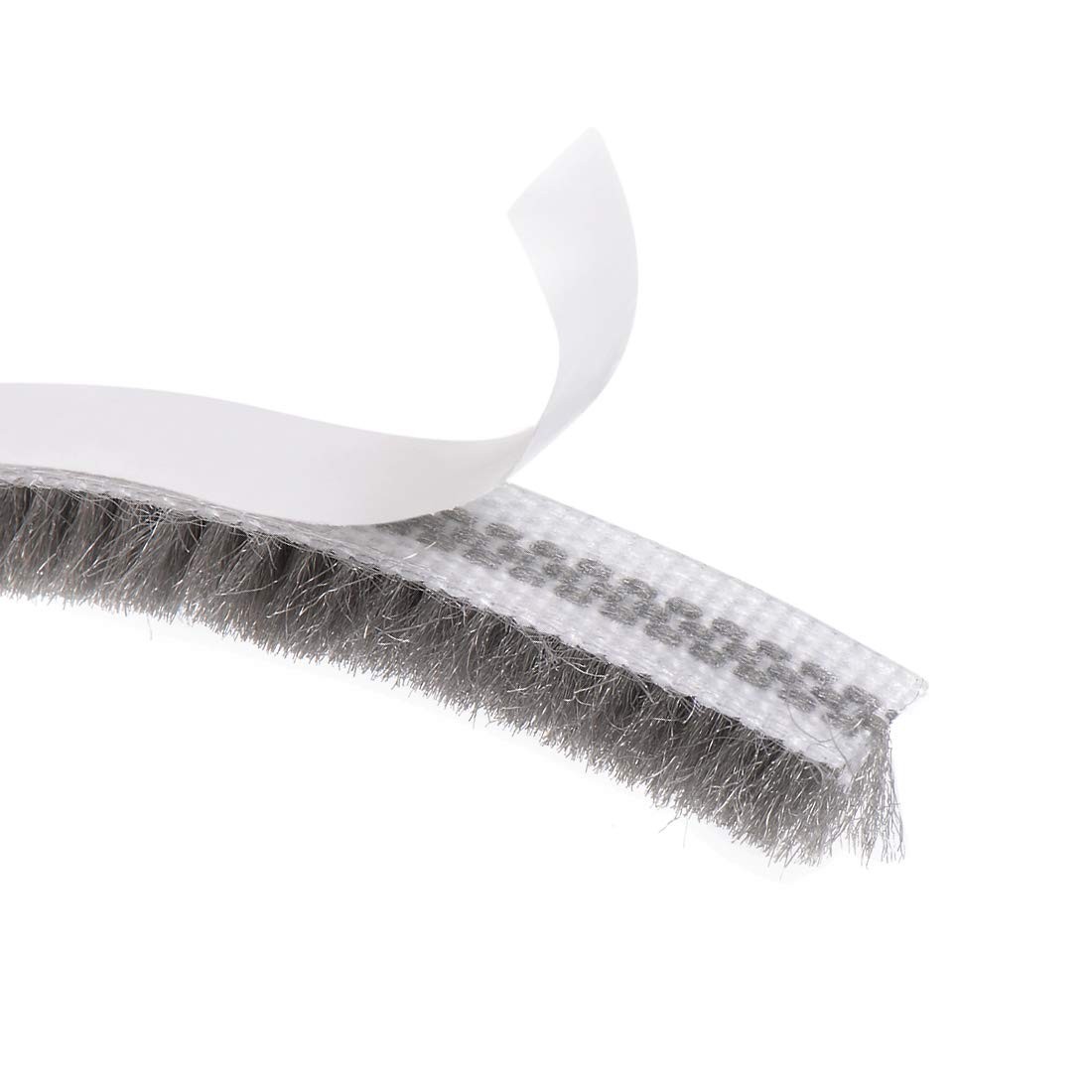 uxcell Brush Weather Stripping, Adhesive Felt Door Seal Strip 7mmx6mm, Gray