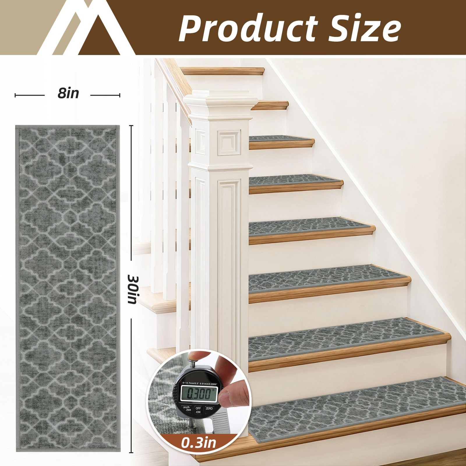 Cosy Homeer Stair Treads For Wooden Steps Indoor Non-Slip Carpet Stair Runners