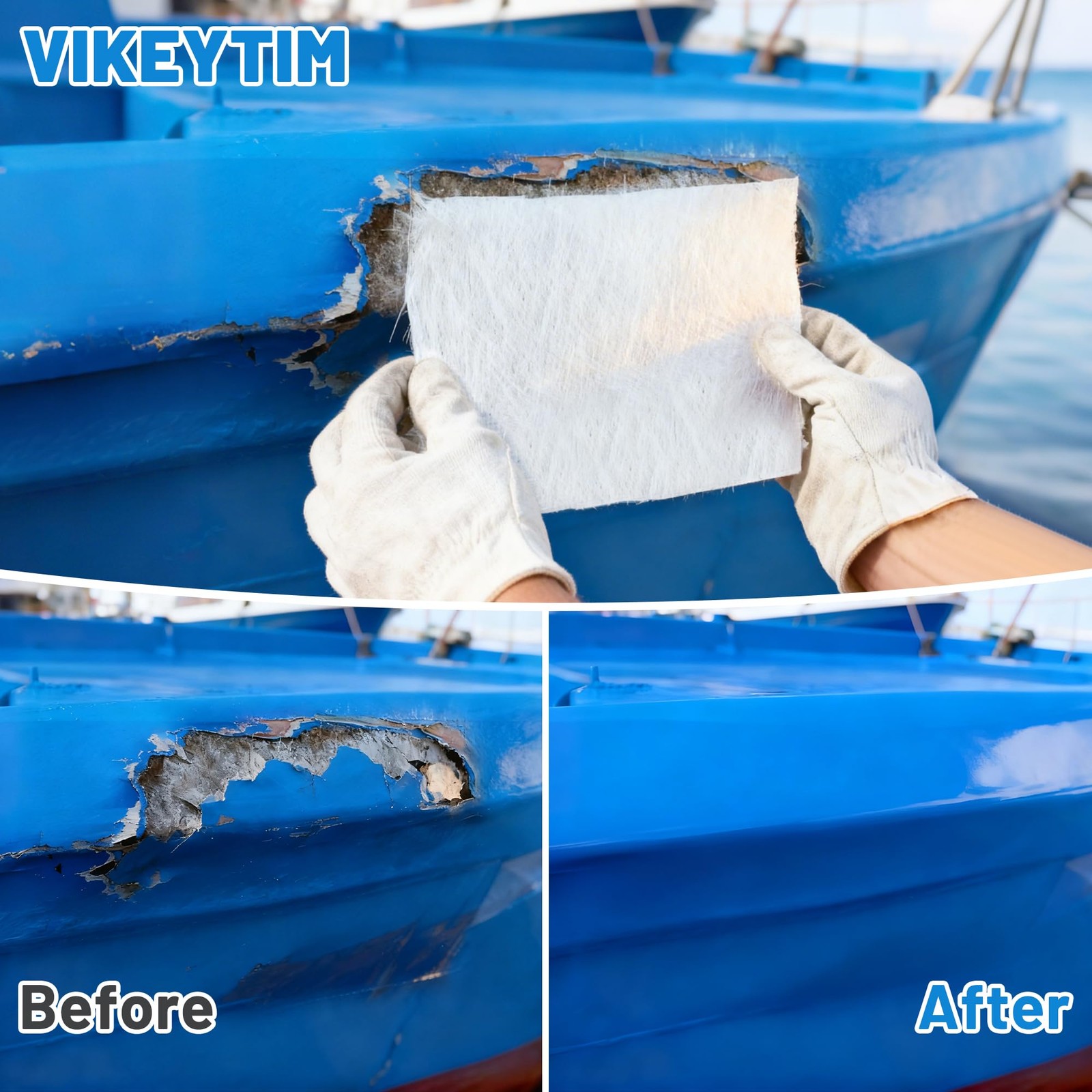 VIKEYTIM Fiberglass Mat 50 In X 30 Ft, 125 Sq. Ft Fiberglass Chopped Strand Mat