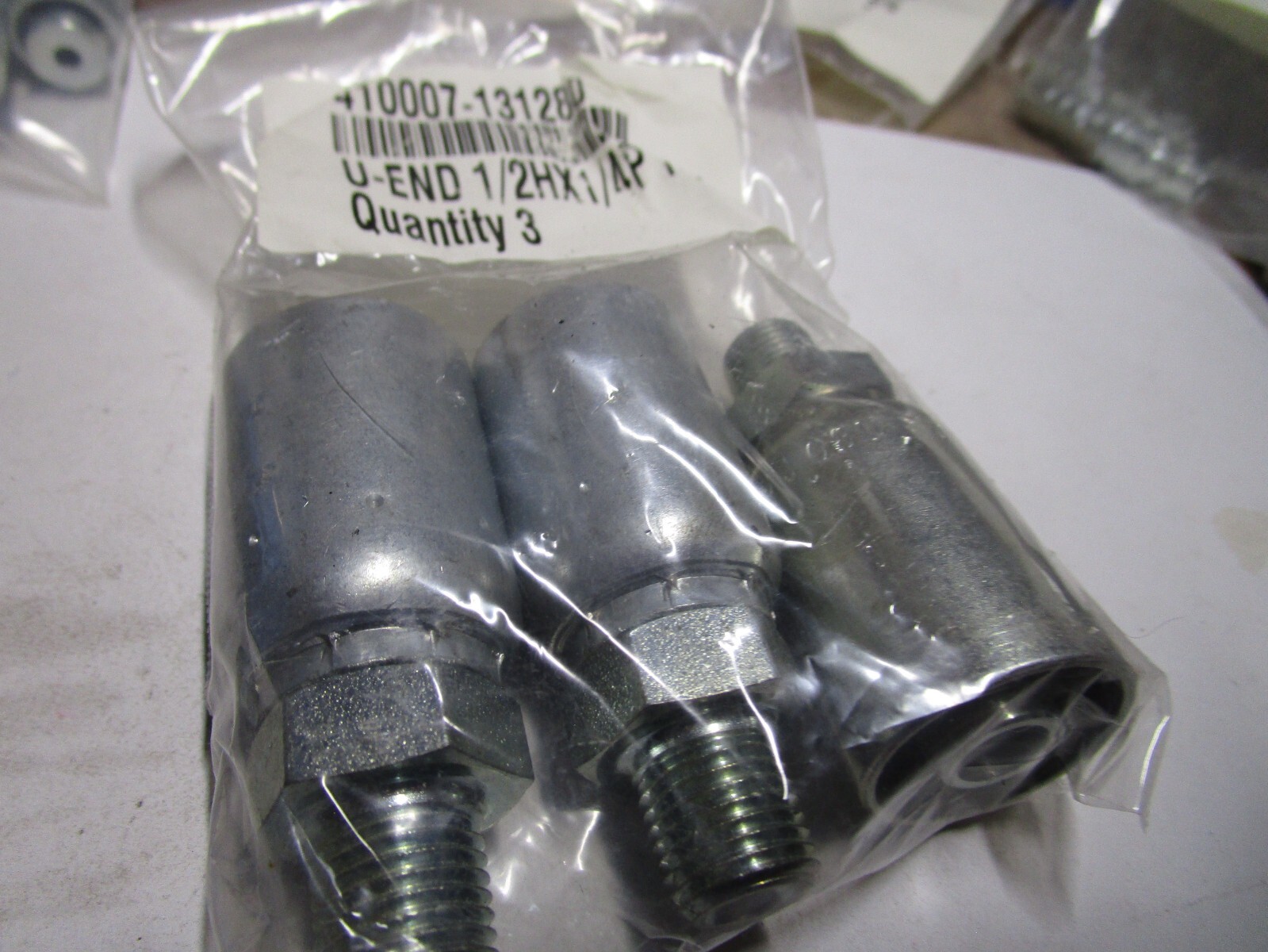 1/2″ x 1/4″ Hose x Male NPT Zinc Steel Straight Hose End QTY 3