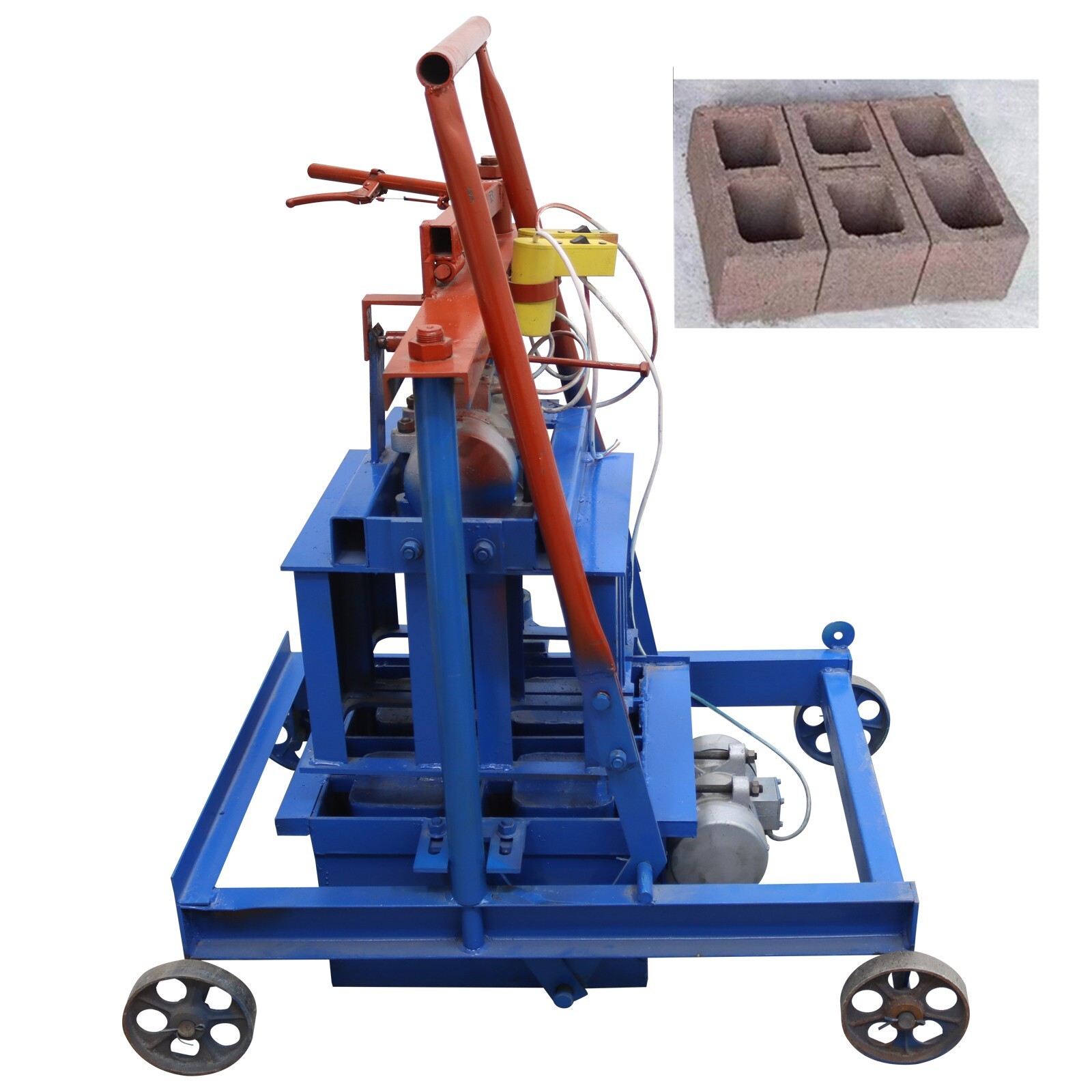 Hand-propelled Hollow Soil Block Brick Molding Machine 220V 15.75×7.87×7.87in
