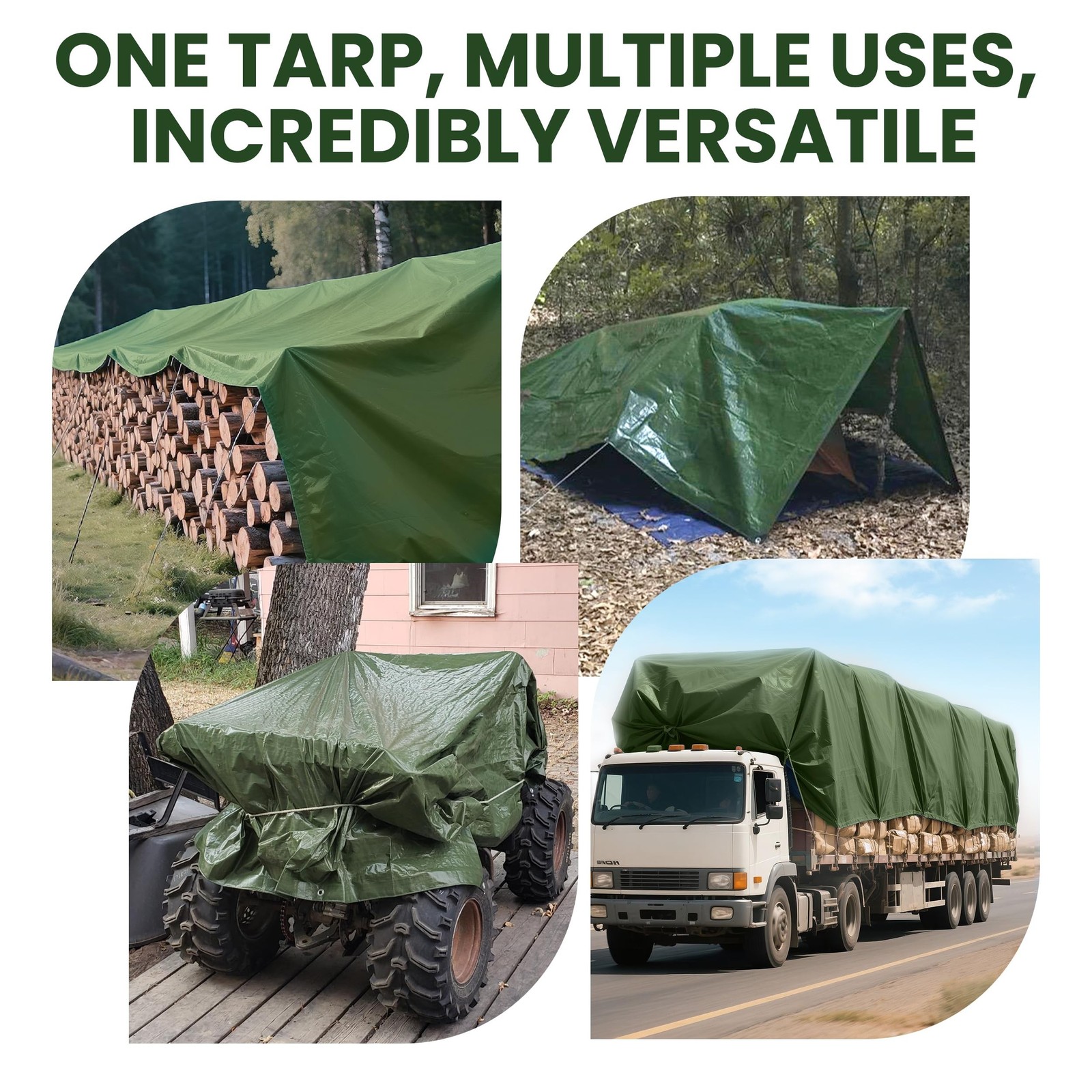 Heavy Duty Tarp Waterproof Outdoor Tarps Multi-Purpose Tear and Rip Proof UV …