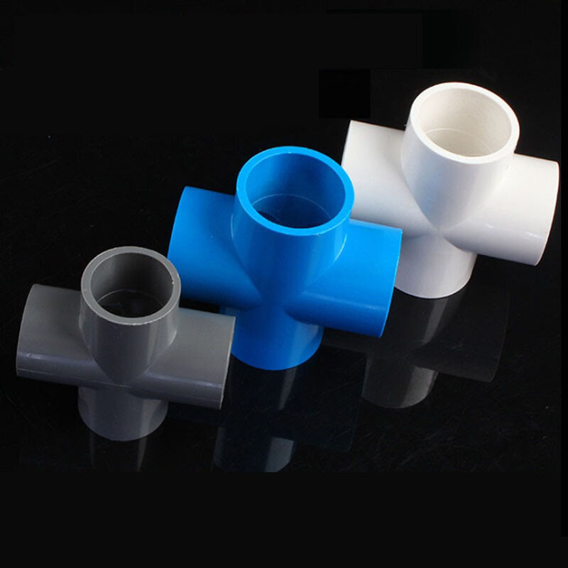 PVC Cross 4-Way Equal Path Connector 20mm~160mm Pipe Fitting White/Blue/Grey