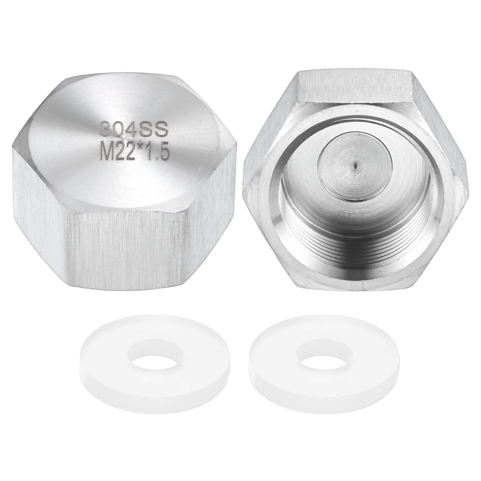 2-Pack Hex End Cap, M22*1.5 m Female Thread Pipe Fitting