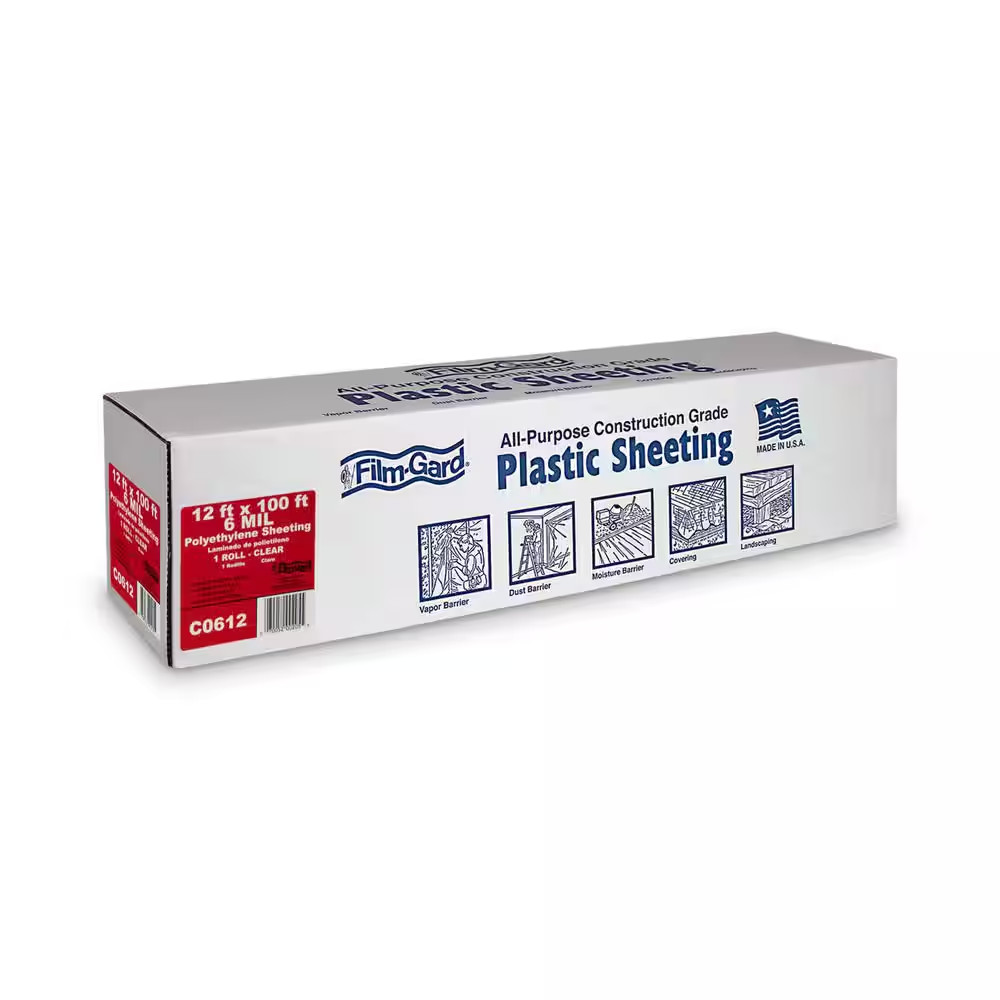 12 Ft. X 100 Ft. X 6 Mil Clear Plastic Sheeting