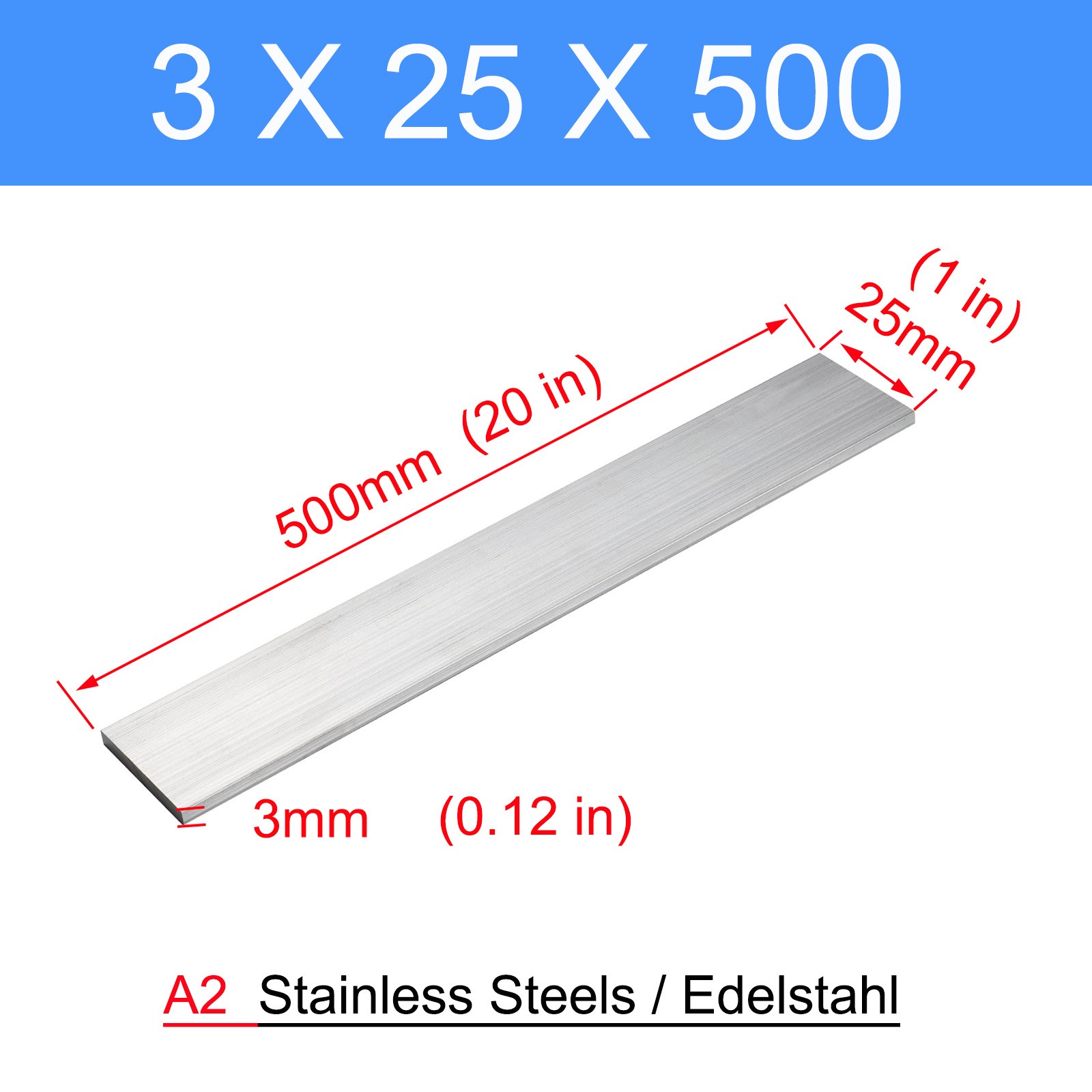 304 A2 Stainless Steel Flat Bar / Plate Can be customised thick 3mm 4mm 5mm