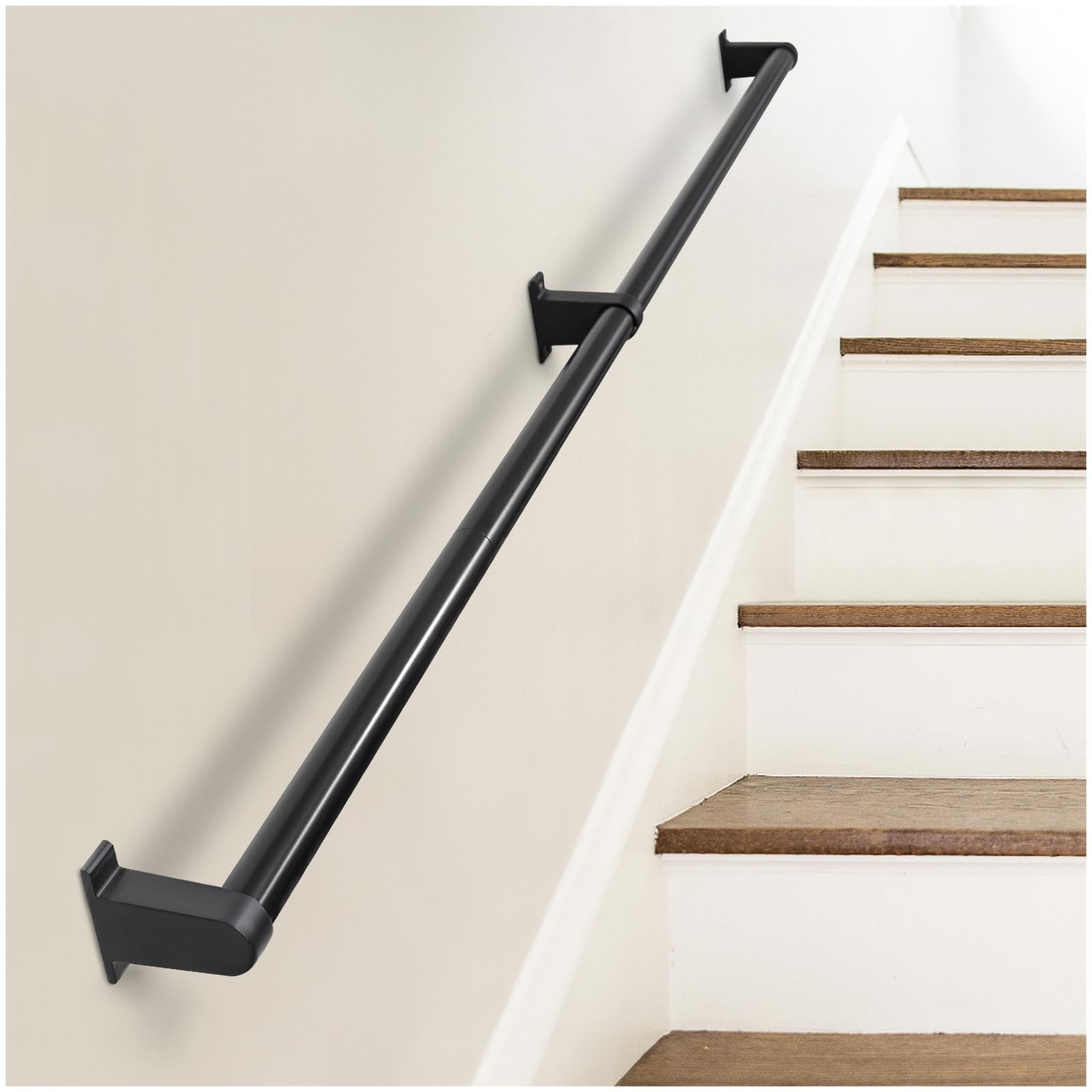SDNBHT Industrial Stair Railing Metal Hand Rails for Indoor & Outdoor Steps Wall