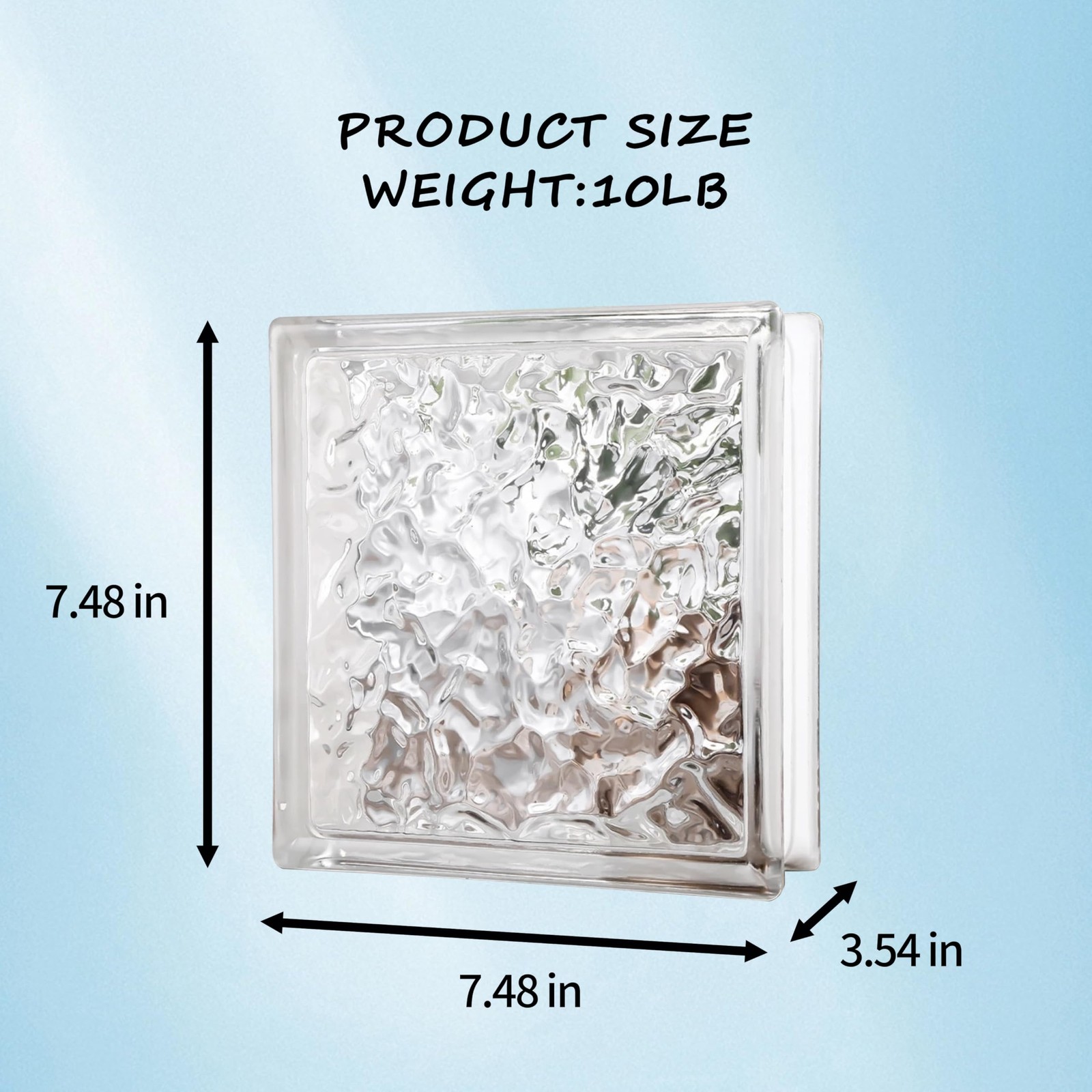 Boldway 4 Pack-7.48X7.48X3.54 High Transparency Ice Crystal Patterned Square