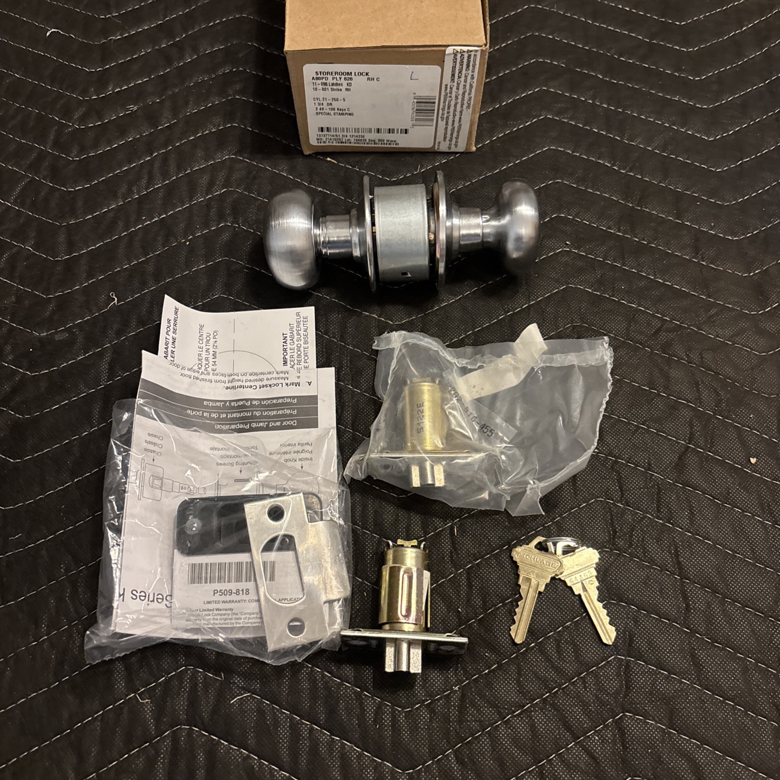 Schlage Commercial A80PD PLY 626 Storeroom Lock, Satin Chrome