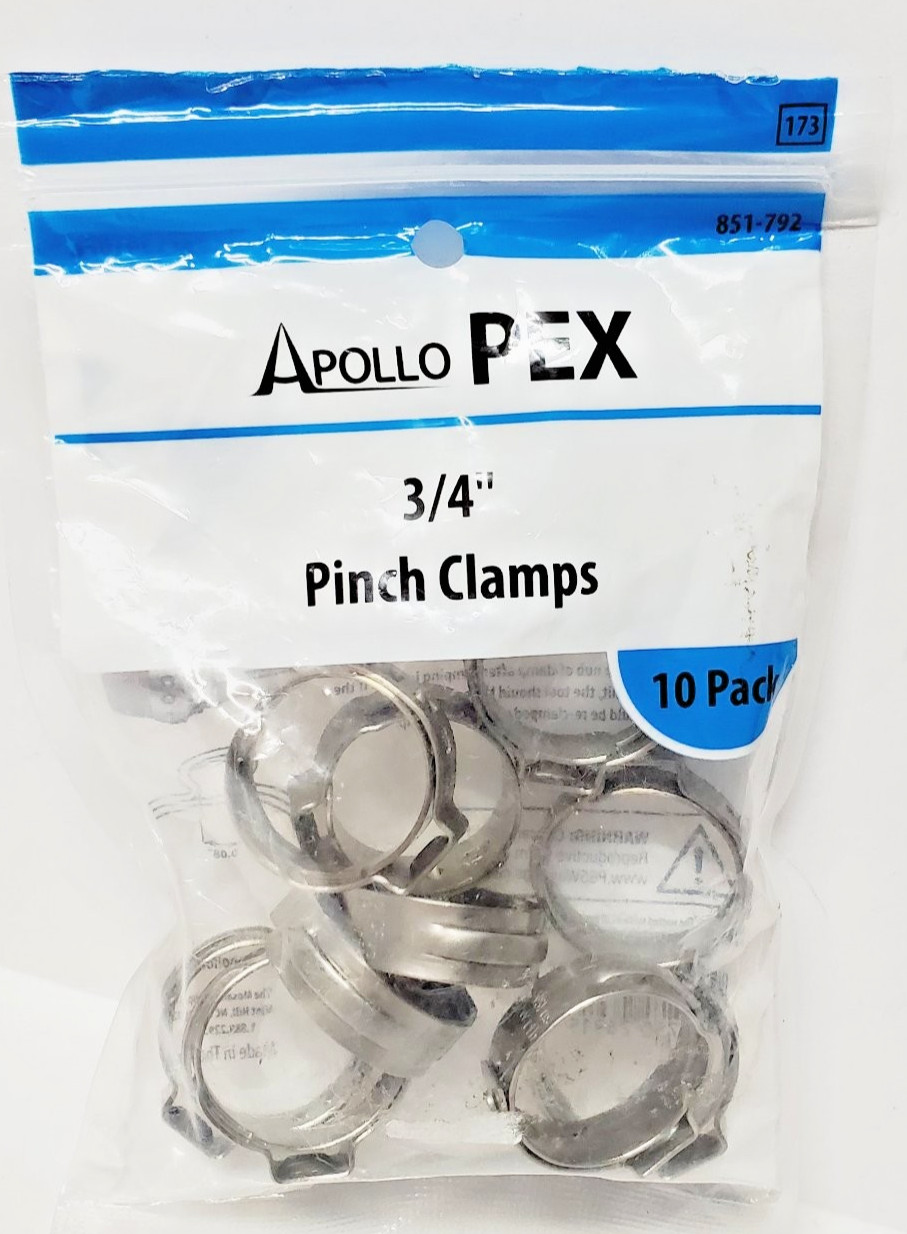 Apollo PEX 3/4″ Pinch Clamps (10 Pack) Lead Free Plumbing Fitting