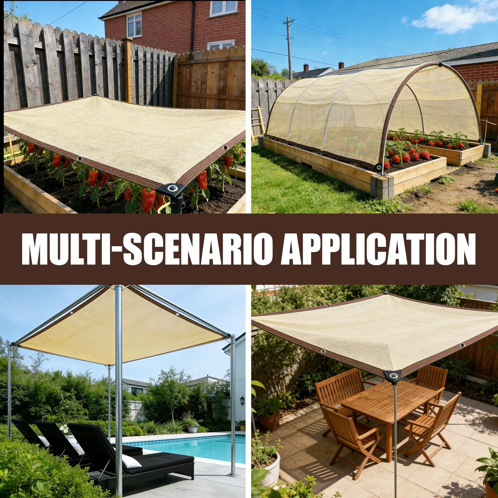 90% Sun Shade Cloth for Garden, 10 * 20FT Heavy Duty Shade Tarp with Grommets…