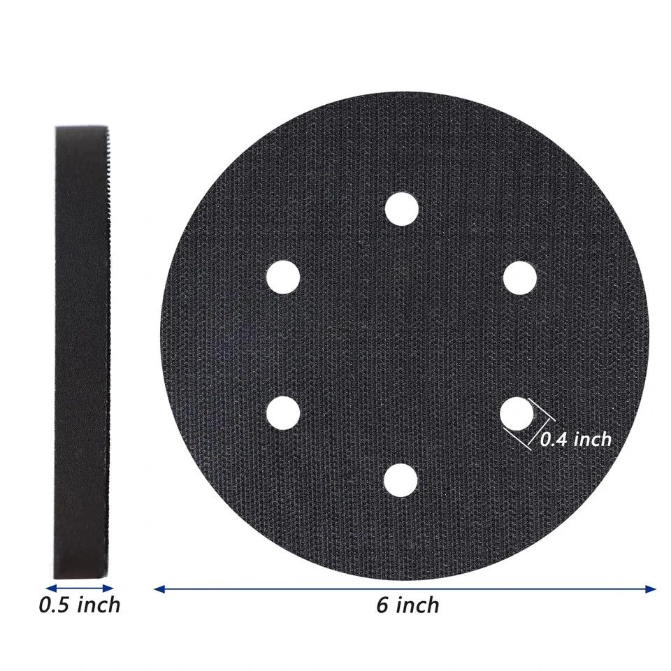 7PC 6Inch DA Sander Interface Pad 6 Hole Hook Loop Soft Foam Sanding Cushion PAD