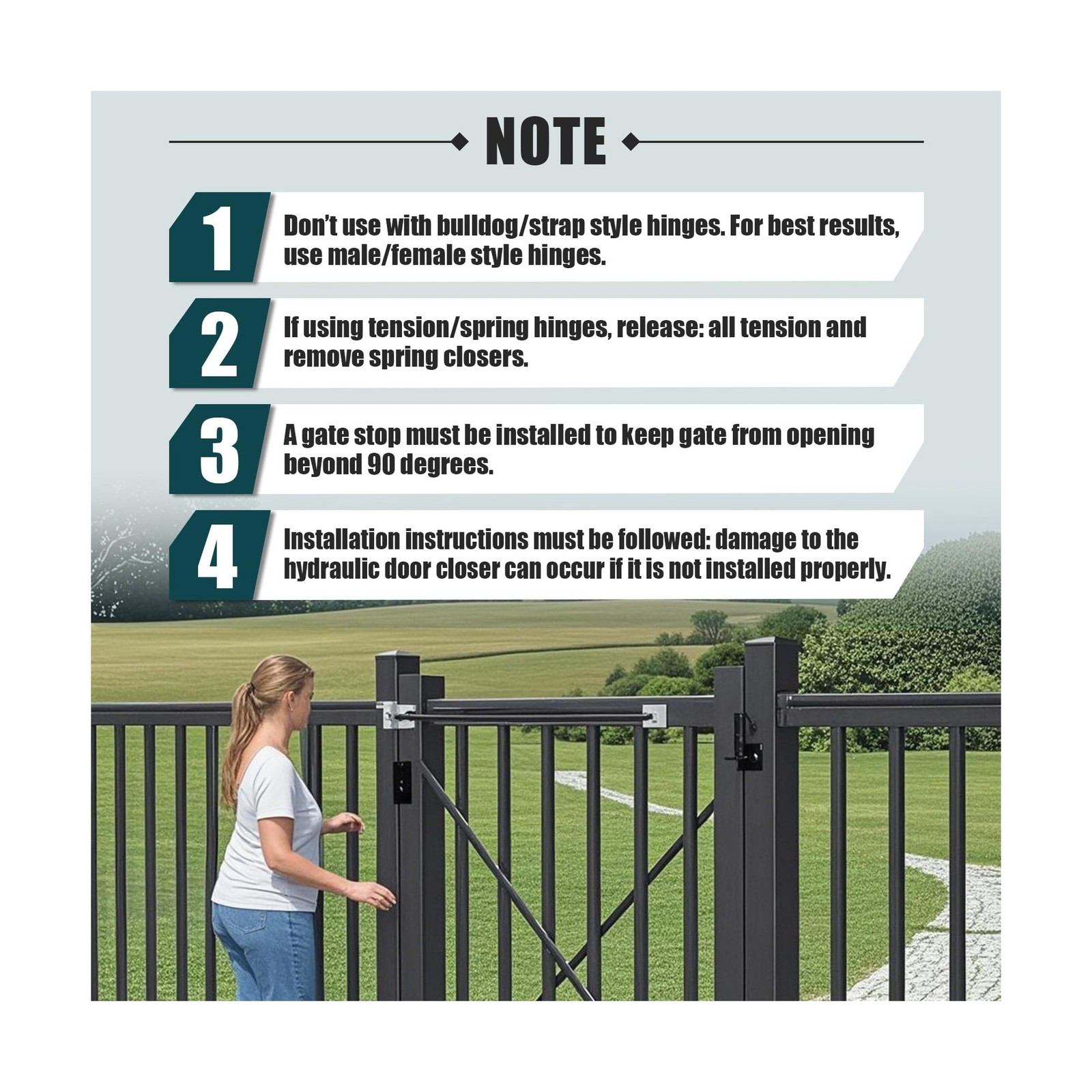 TB400 Outdoor Heavy Duty Gate Closer,High Grade Hydraulic Gate Closer for 75 …