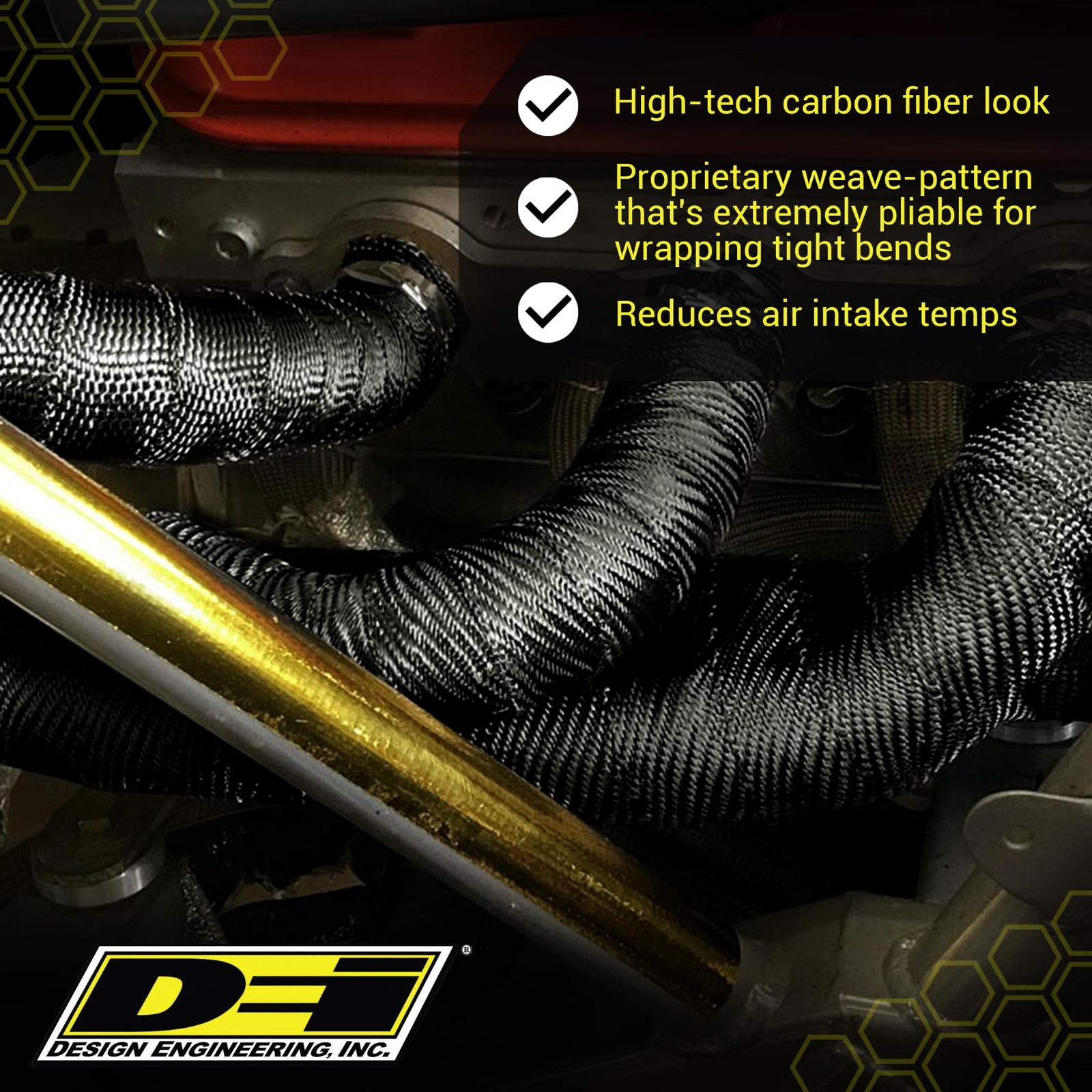 DEI Black Titanium Exhaust Wrap 2×50 Insulation High Heat Resistance Performance