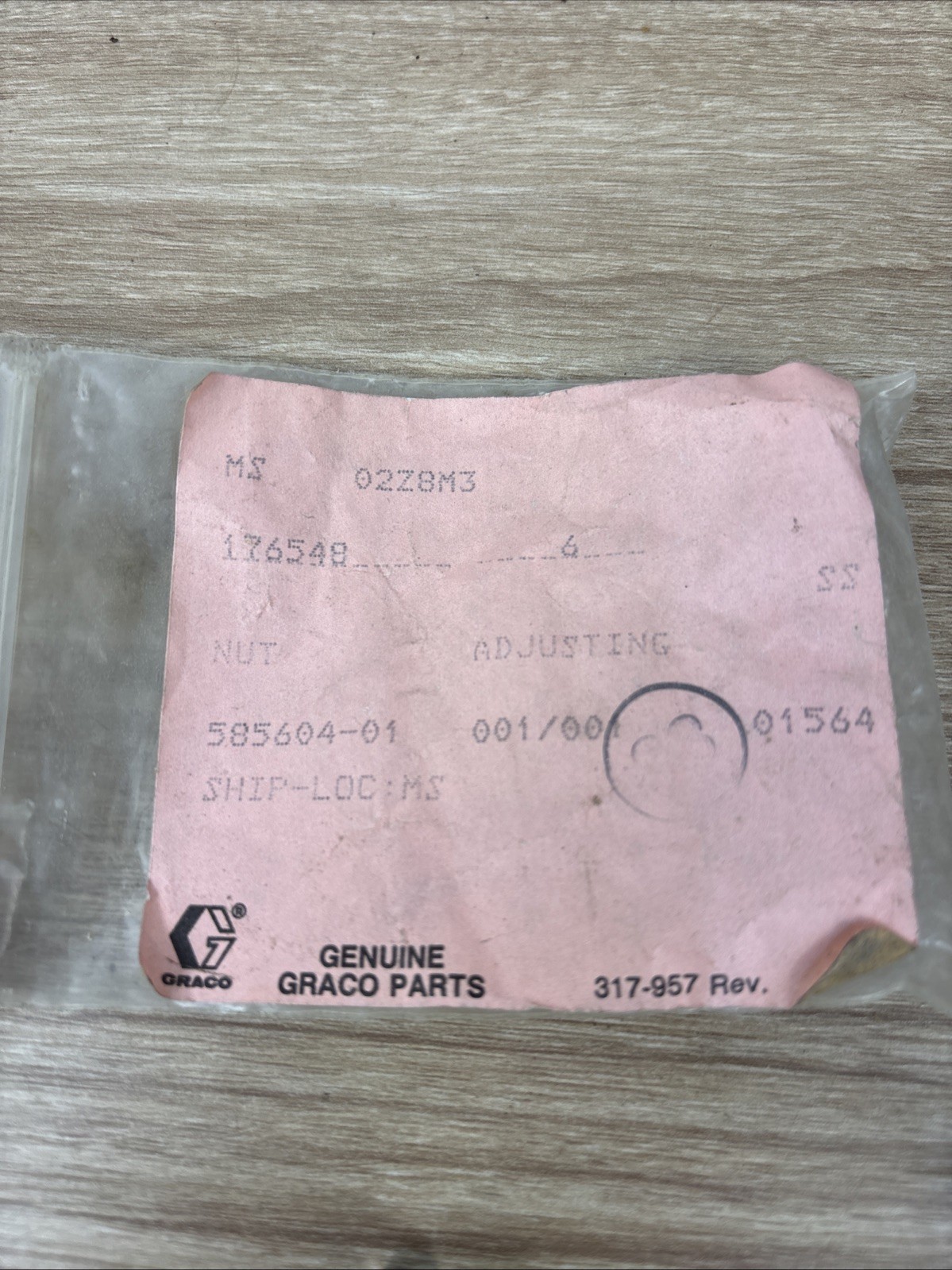 GRACO 176548, SCREW, ADJUSTING, GRACO SPARES 176-548