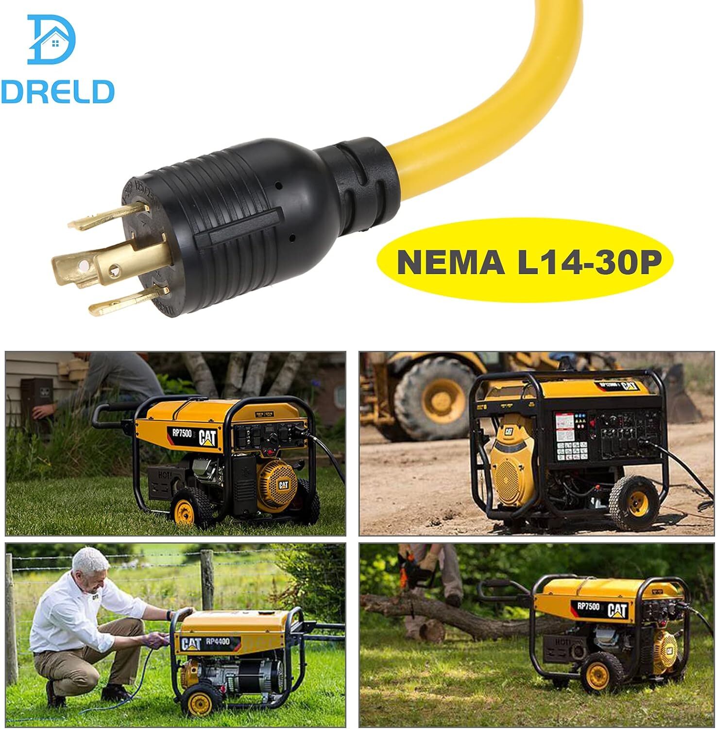 1.5Ft Nema L14-30p To 6-50R Generator Welder Adapter Plug Cord, 4 Prong To 3 Pro