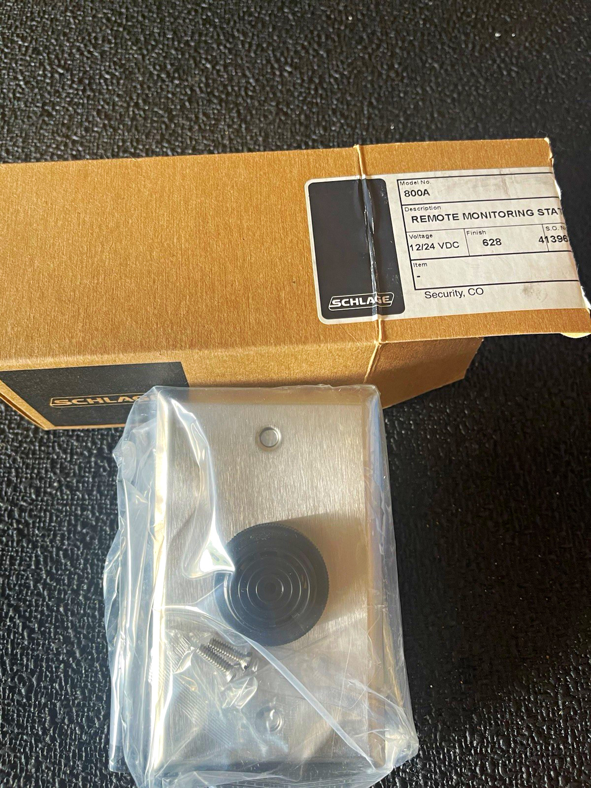 Schlage 800A Remote Monitoring Station Satin Silver/Black 12/24VDC Wall Mount