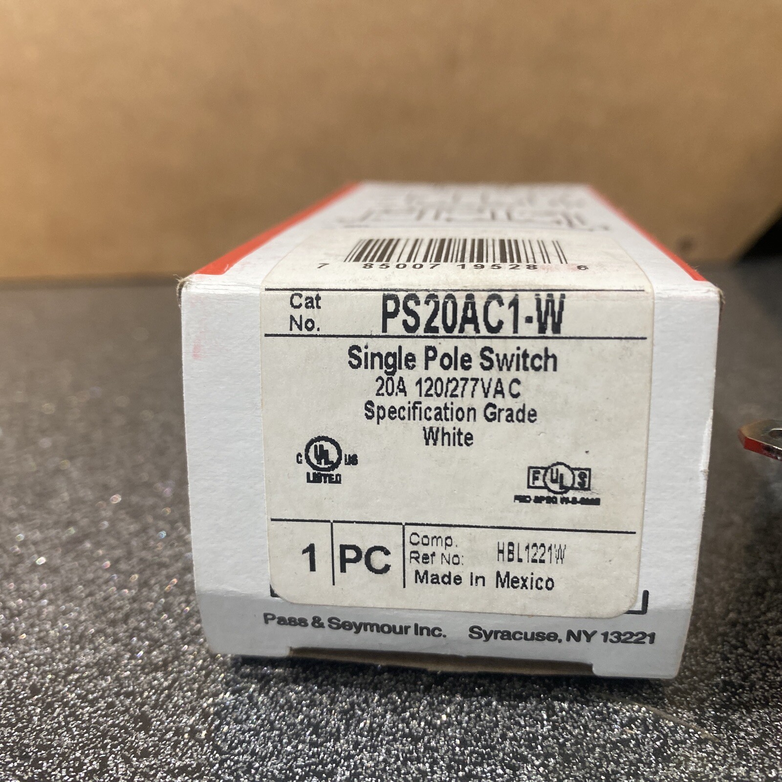 Pass & Seymour PS20AC1-W Use 20A Single Pole Switch White