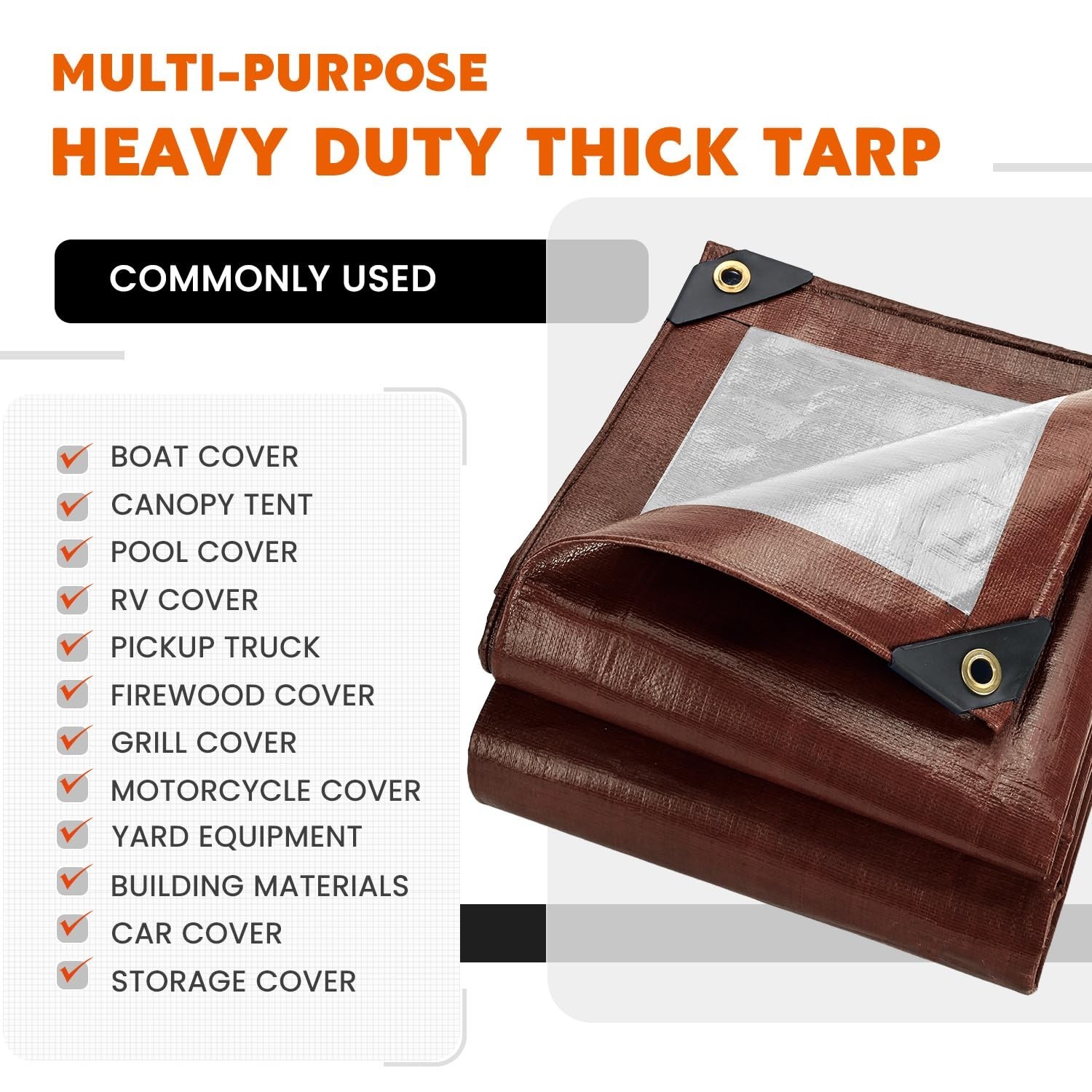 Keten Tarps Heavy Duty Waterproof 20X25 Feet, Extra Thick 16 Mil, Tear & Fade…