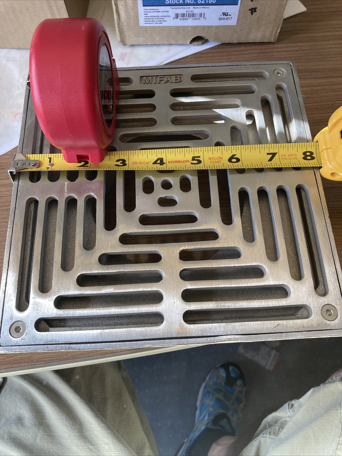 Mifab S8PS -3 Reinforced 8″ Square Strainer Floor Shower Drain Stainless 304