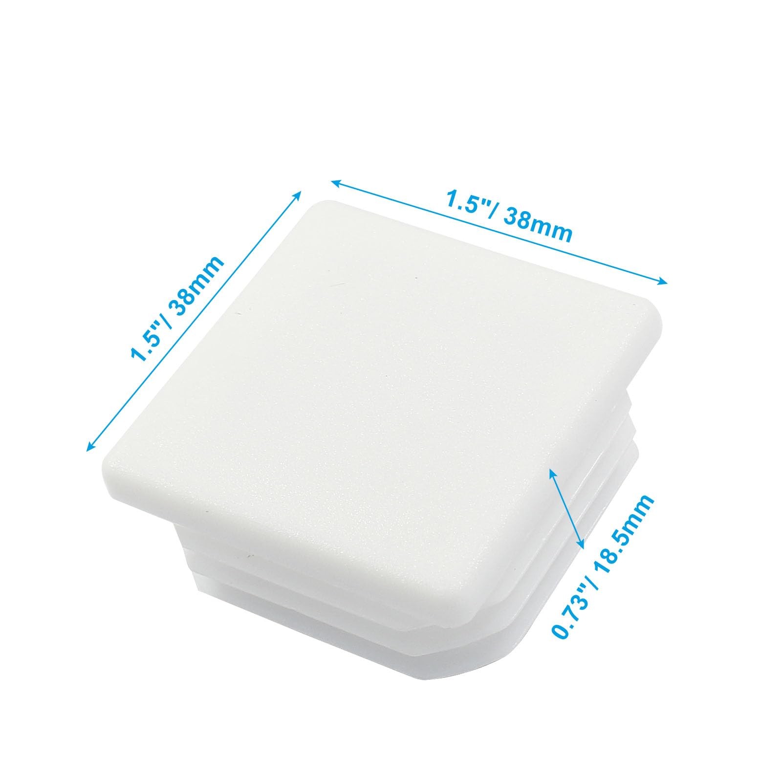 Hordion 12 Pcs 1 1/2″ Square Plastic Plugs, White Tubing End Cap 1-1/2 Inch