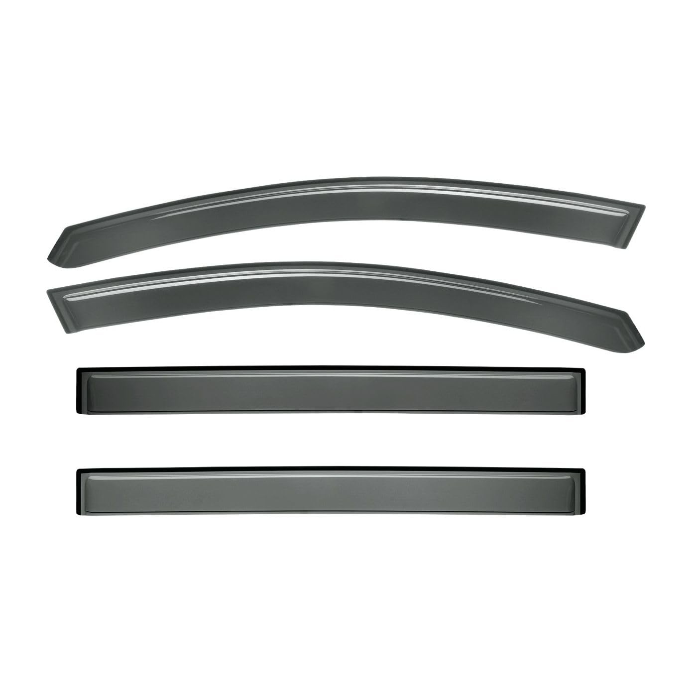 4pcs Dark Smoke Tint Wind Deflectors Door Visors Outside Channel Mount 112-1196