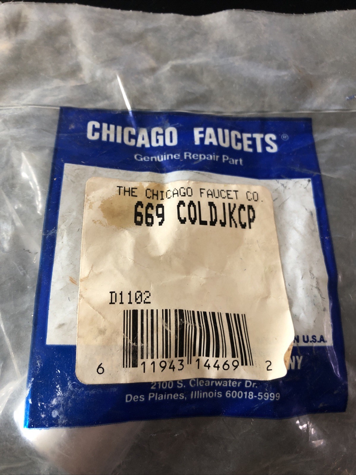 Chicago Faucet Push Button Cap Handle-669 COLDJKCP-New chrome 669PSCJKCP