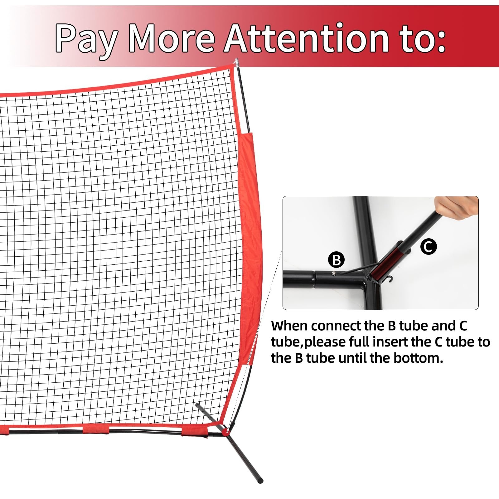 7×7/16×10/20x10ft Backstop Net, Ball Stop Net with Handbag,Fix Sports Net Bar…