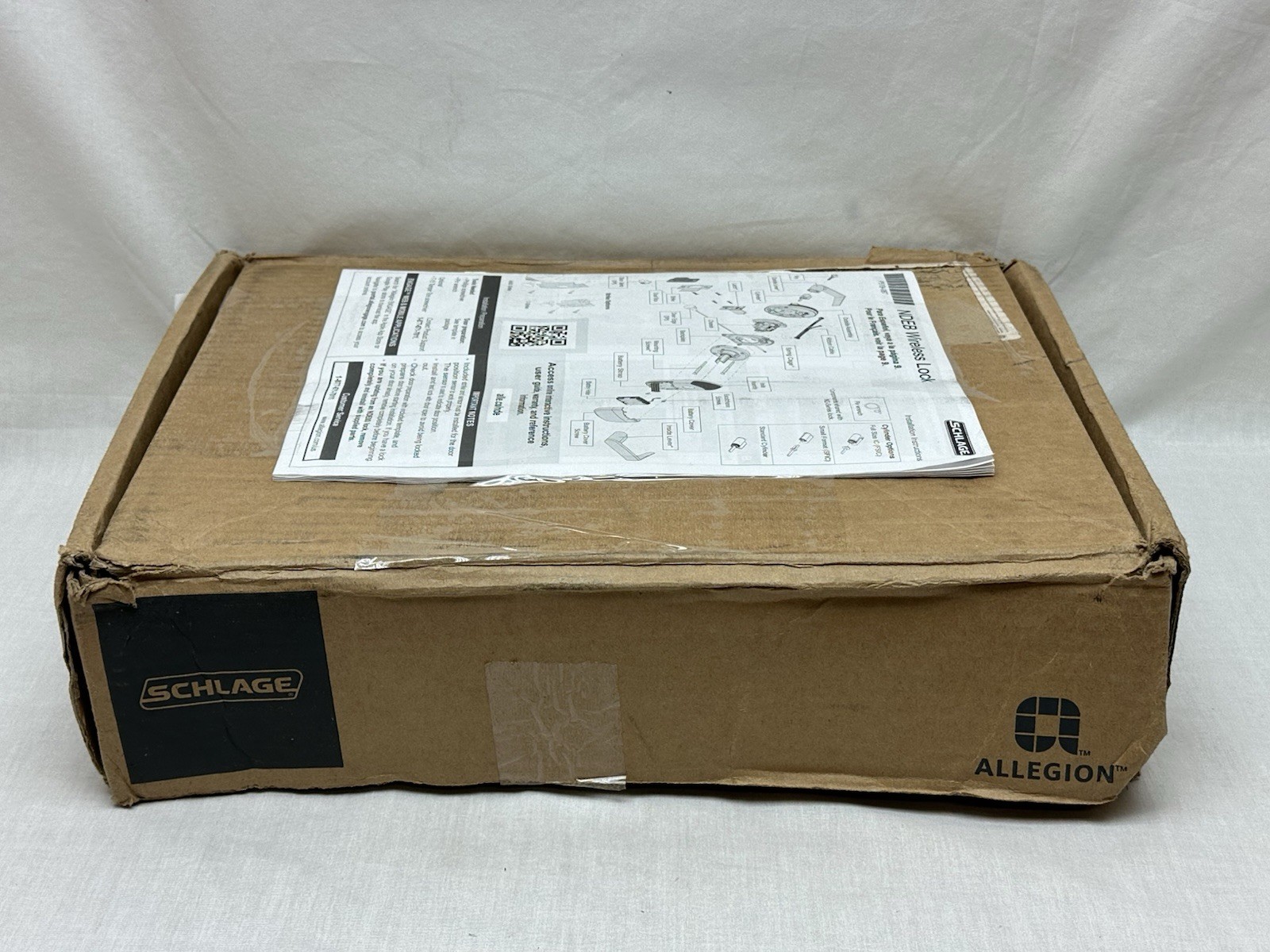 Schlage GR1 Mobile Wireless Cyl Lock NDEBP ATH 606 Latch Bright Brass