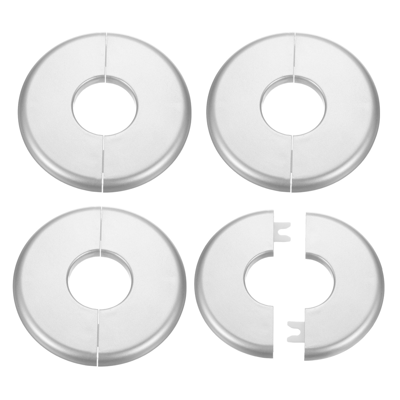 4pcs Wall Split Flange 33.5mm/1.3″ Self-Adhesive Plumbing Cover Plates, Silver