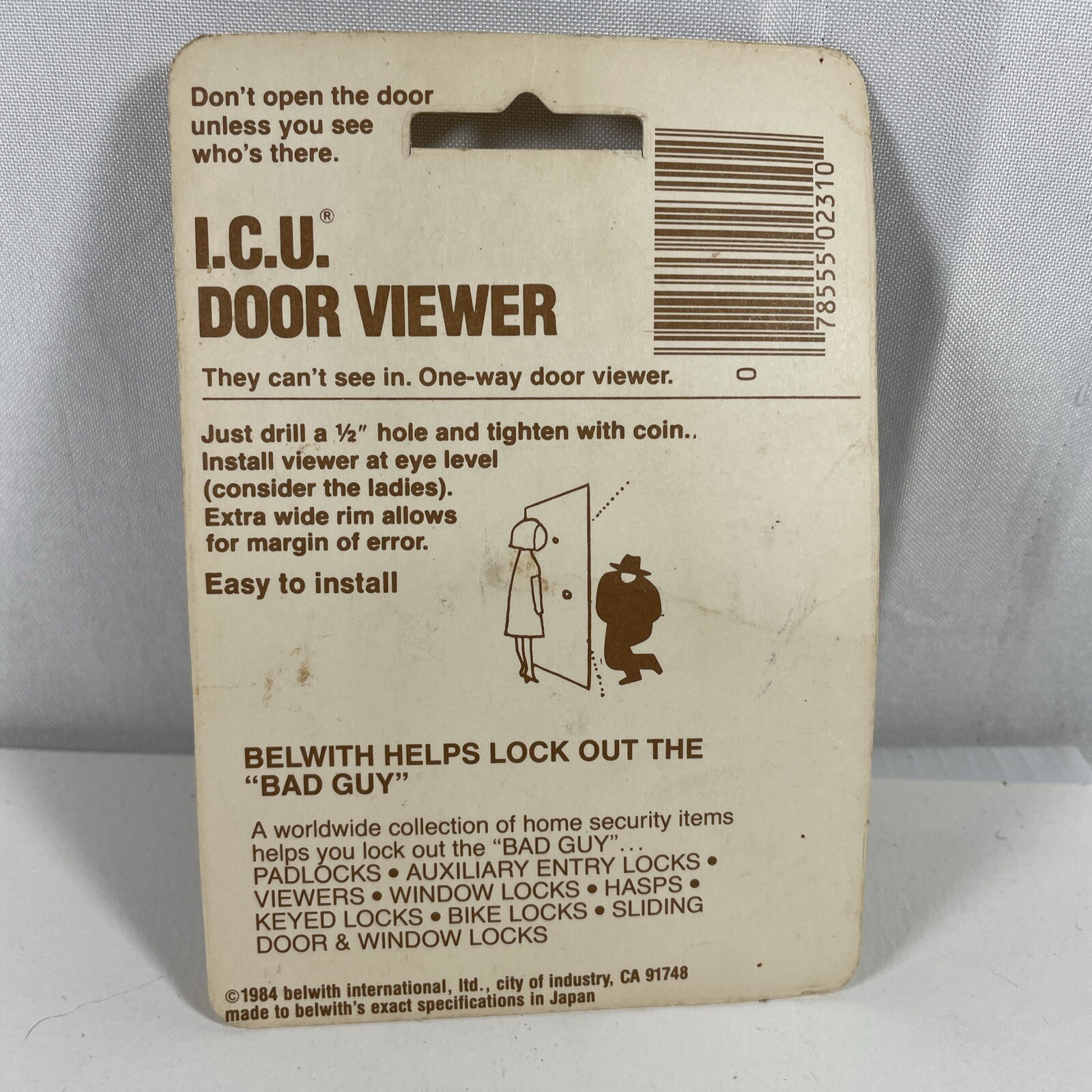 Vintage Door Viewer Seeing Eye Solid Brass USA – NOS Peephole Belwith