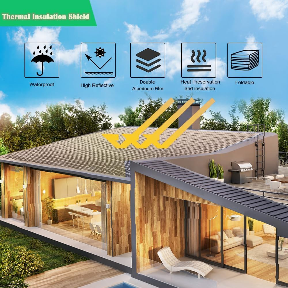 Double Reflective Insulation Foam, 48″ X 10 Ft Reflective Window Radiant Barrier