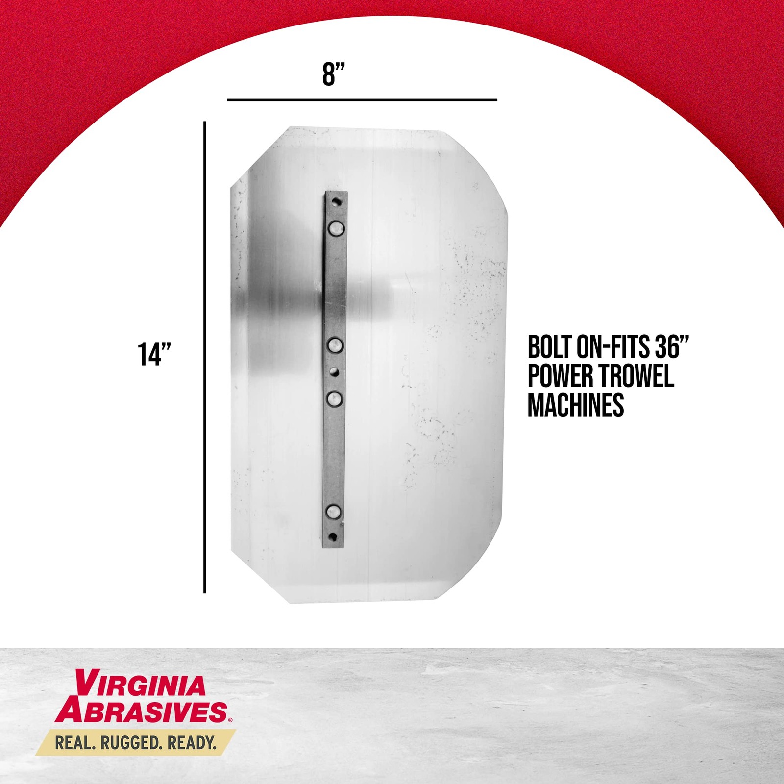 Virginia Abrasives 423-CB0814 – Professional Power Trowel Blades for Concrete/M