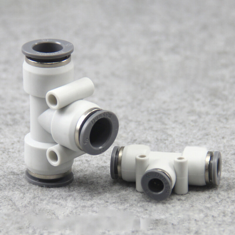 Pneumatic Push Fit Connector Tube Pipe Joiner Air Water Lines Hose T Shape 3 Way