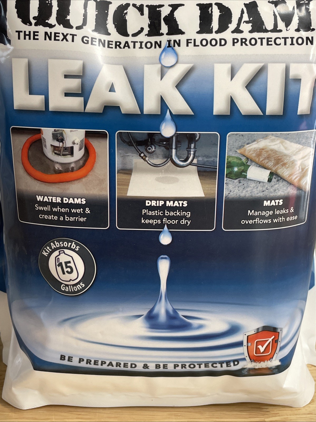 QUICK DAM Home Leak Kit – Absorbs Over 15 Gallons Per Kit. Toilets Tubs Water