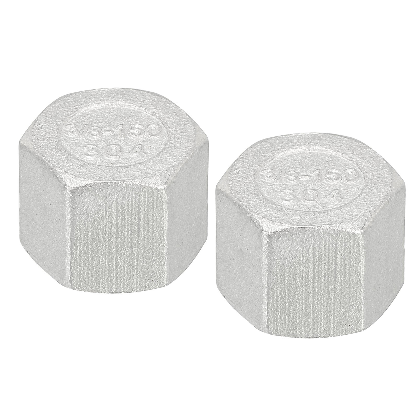 2PCS 3/8″ Pipe Fitting Cap Stainless Steel Forged Pipe Cap for DIY Plumbing