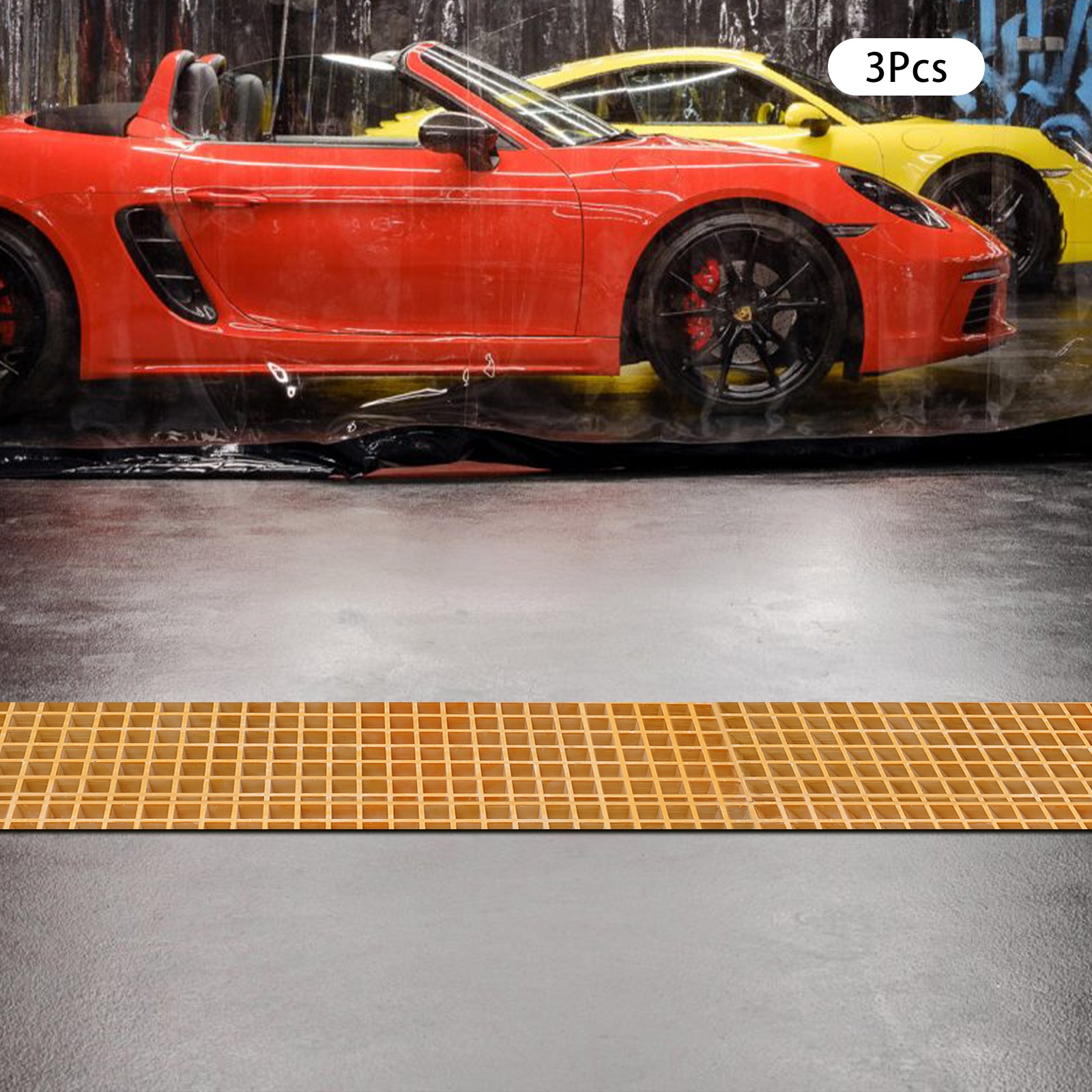 3 Pcs Grating Covers Drain Grate Frp Floor Grating For Car Wash, Farms, Sidewalk