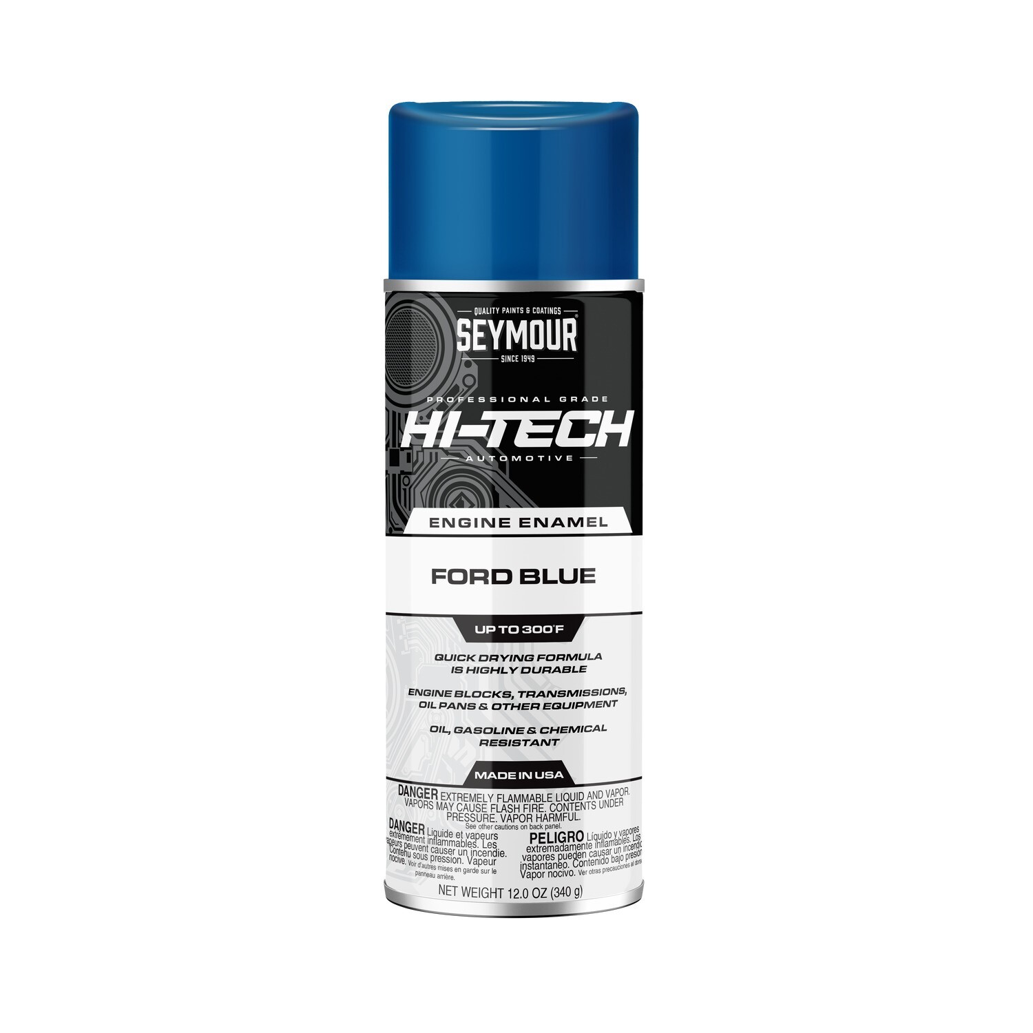 Seymour EN-46, Hi-Tech Engine Enamel Spray Paint, Ford Blue, 12oz, 1ea