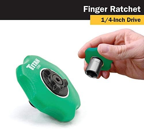 Titan 12090 1/4″ Drive Finger Ratchet, 72-Tooth, Compact Design