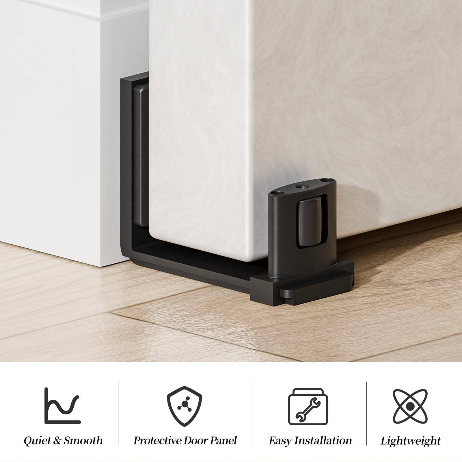 Sliding Barn Door Bottom Floor Guide, Adjustable U Shape Flexible Flush Desig…