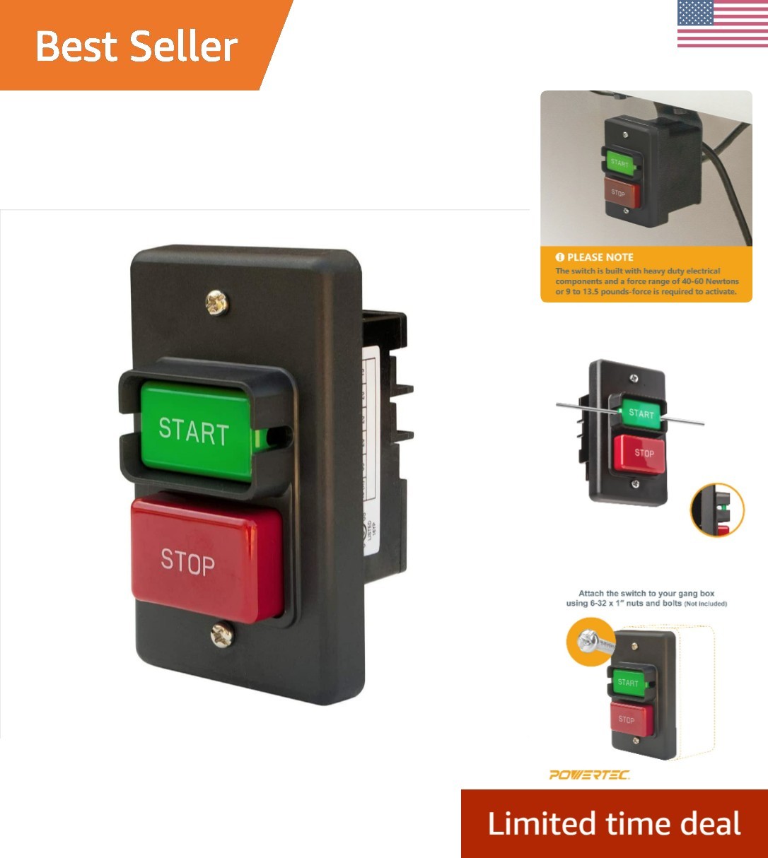120/230V Dual Voltage, 28 Amps, On/Off Switch, Single Phase Safety Power Swit…