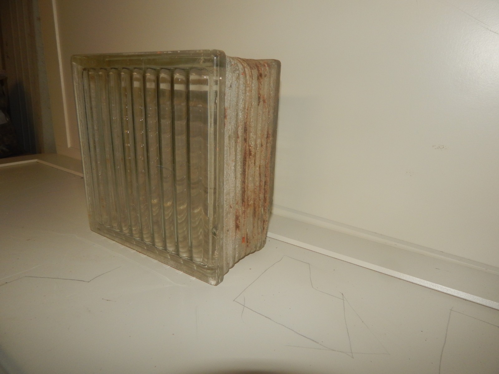 8 x 8 in Square Fixed Glass Block Window, Clear Textured Glass, Single-Pane