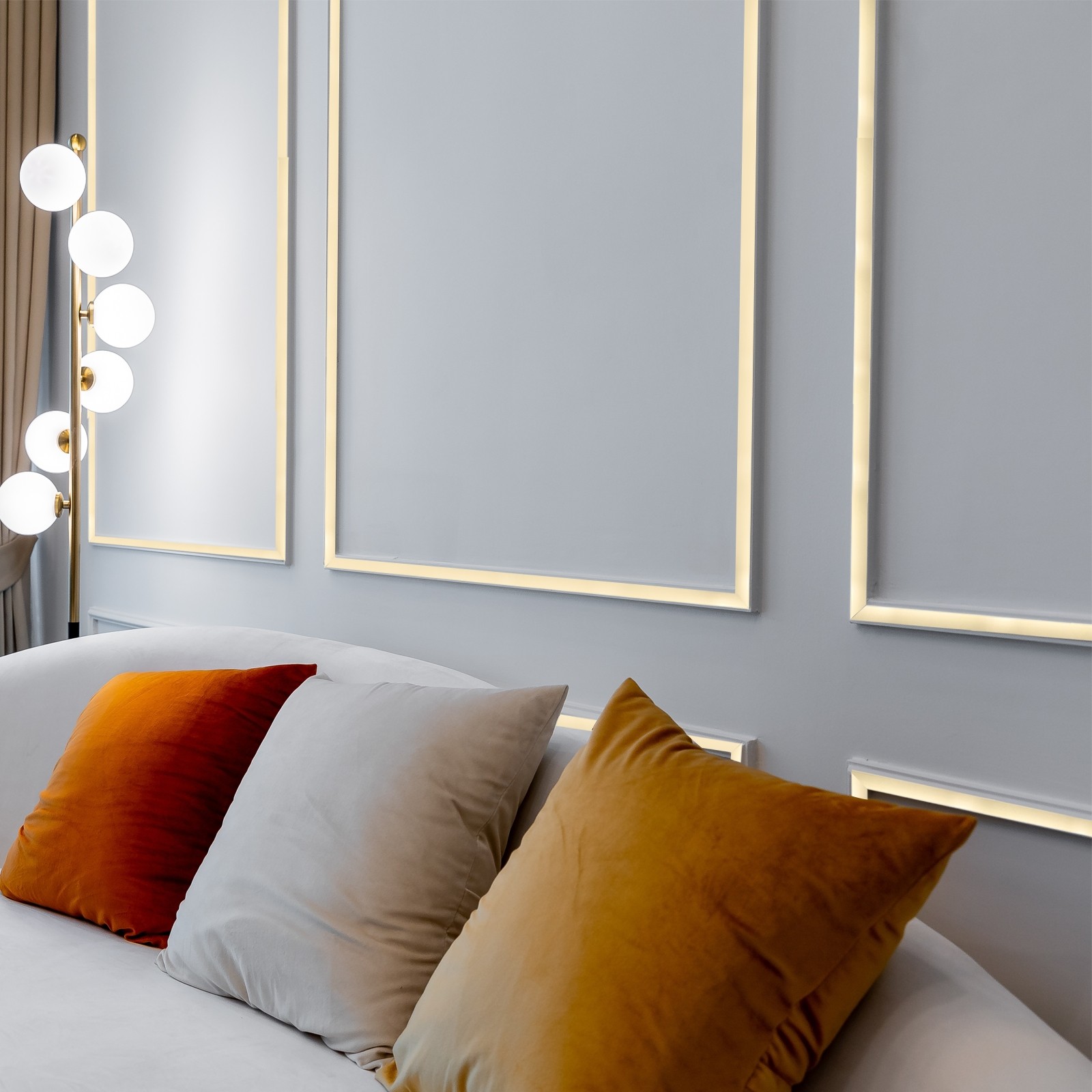 Mirrored Rose Gold Peel Stick Wall Molding Trim with Glove,0.78″x 16.4Ft
