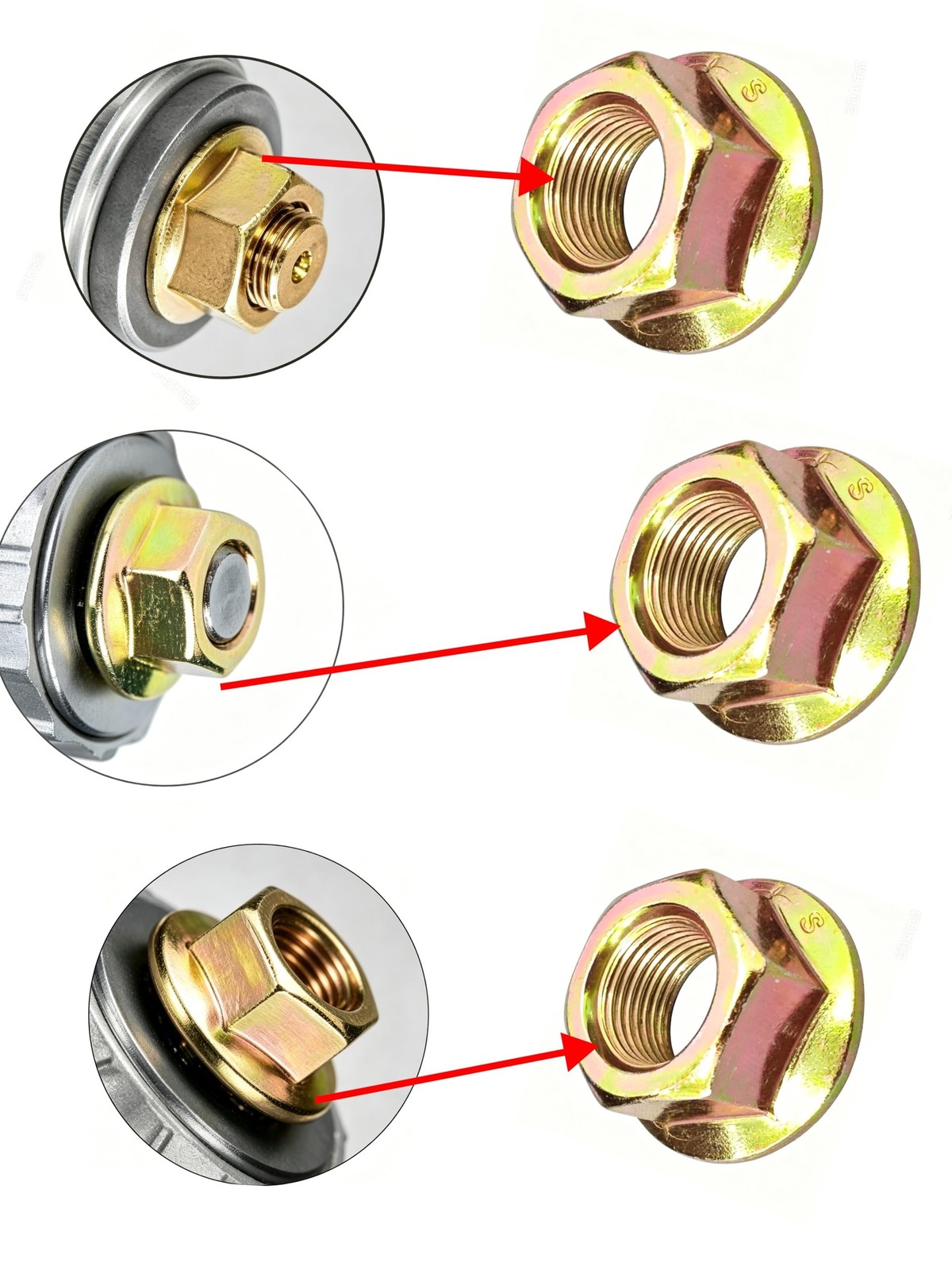 (3PCS) Blade Lock Nut&Spindle Nut 912-0417A、712-0417A Fits MTD | Fits MTD