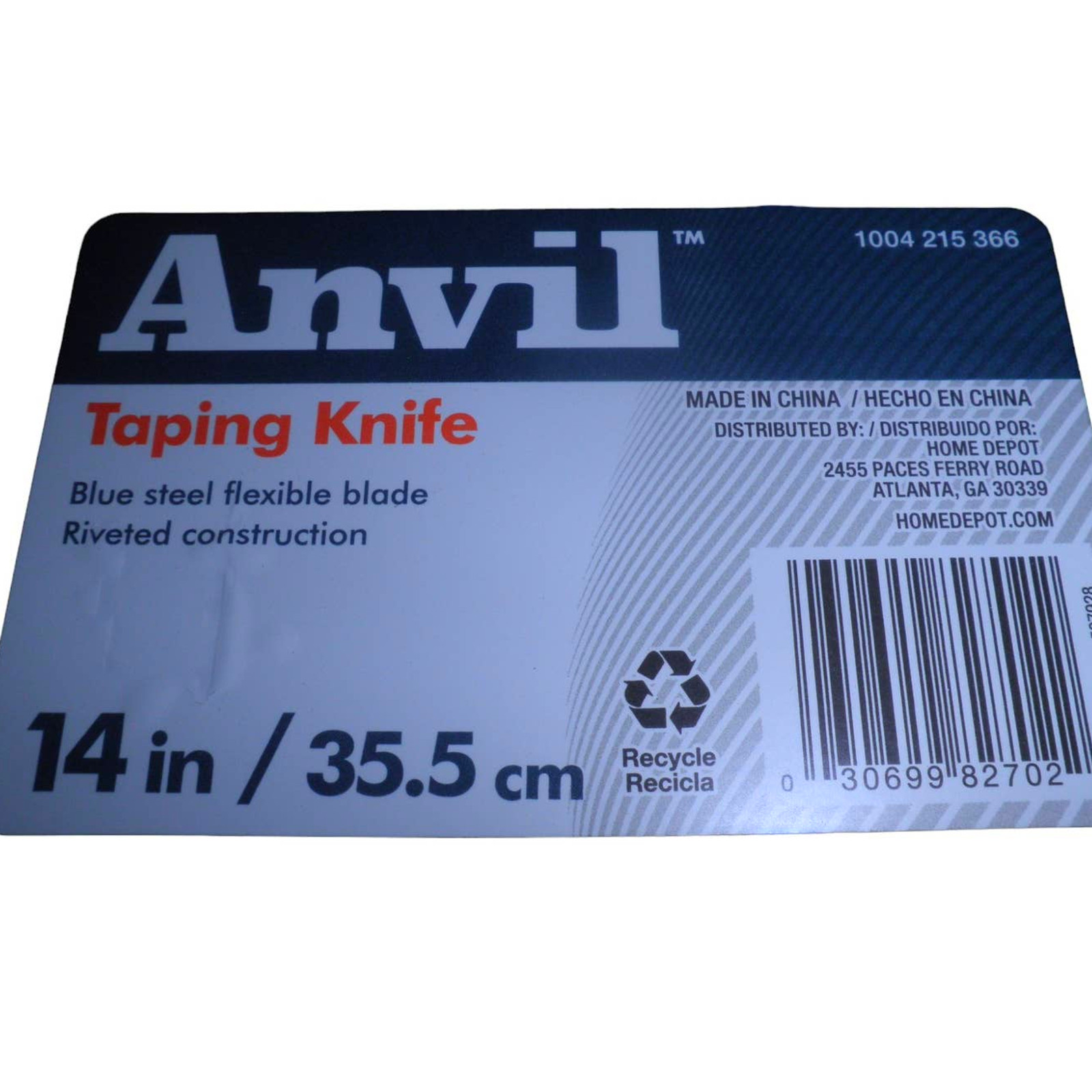 4-PK Anvil 14 in. Blue Steel Taping Knives with Soft Grip 5 in. Handles