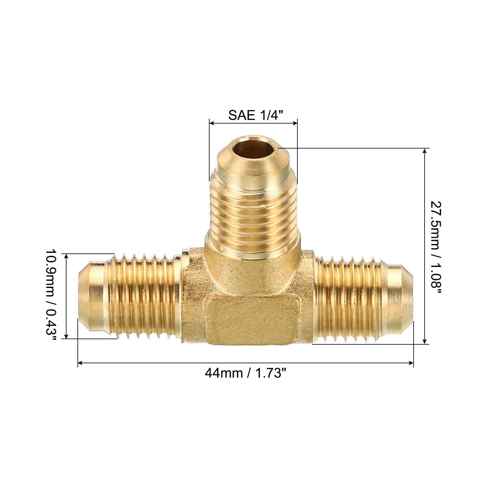 Brass Fitting Flare Tee Tube Fitting 1/4″ x 1/4″ x 1/4″